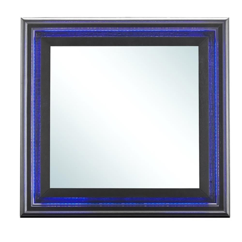 Glory Furniture Lorana Charcoal Mirror - Elegant Full-Length Wall Mirror for Bedroom, Living Room & Entryway Decor