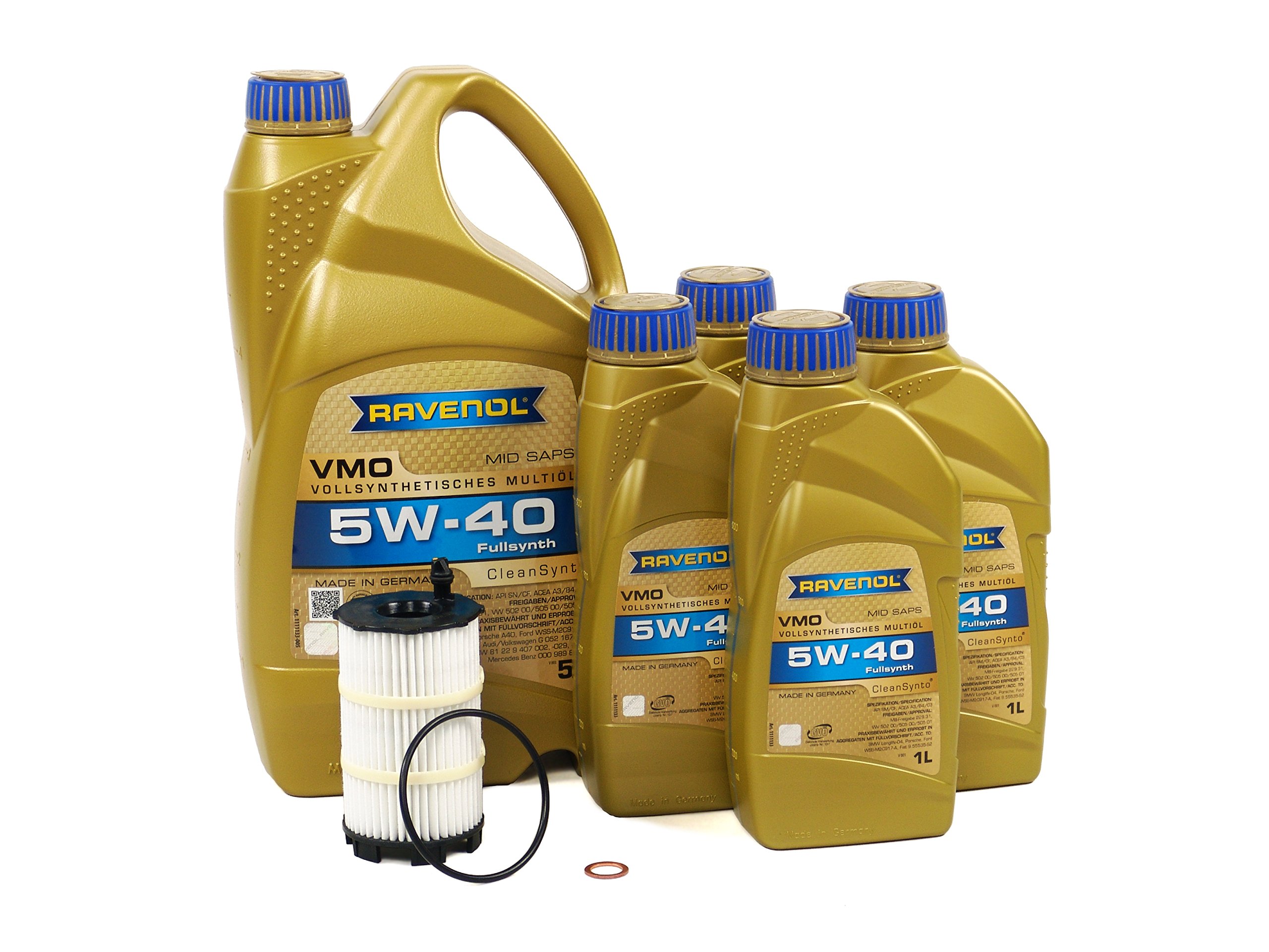 Blau J1A5077-B Motor Oil Change Kit for 2007-2012 Audi A8 with 8 Cylinder 4.2L Engine - 5W40 Full Synthetic Oil Filter & Drain Plug - Perfect for DIY Car Maintenance & Professional Garage Use