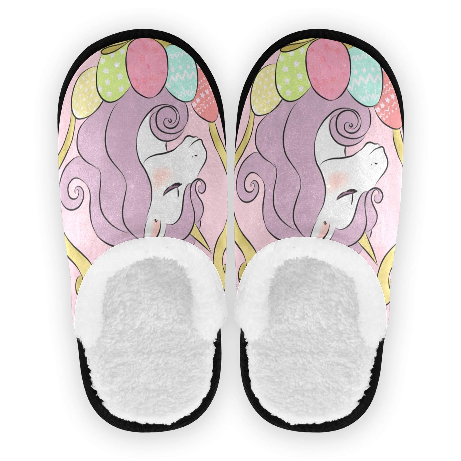 Bolaz Unicorn Easter Egg House Slippers - Non-Slip Warm Spa Slippers for Women & Men - Perfect for Home, Travel, Hotels & Relaxation