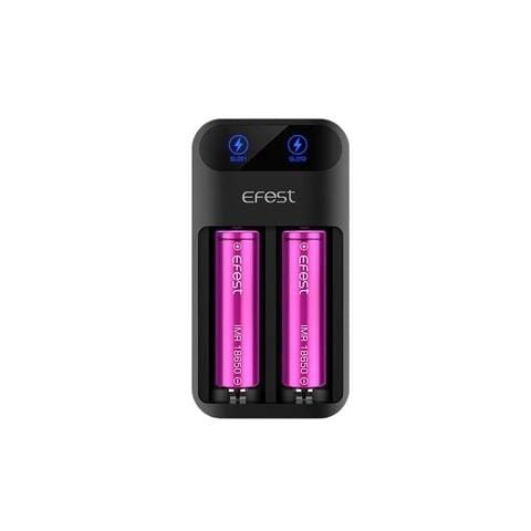 EFEST Lush Q2 2 Bay Smart Battery Charger for 18650 26650 Li-ion NiMH - Fast Charging with LCD Display | Perfect for Vape Mods, Flashlights, and Electronic Devices