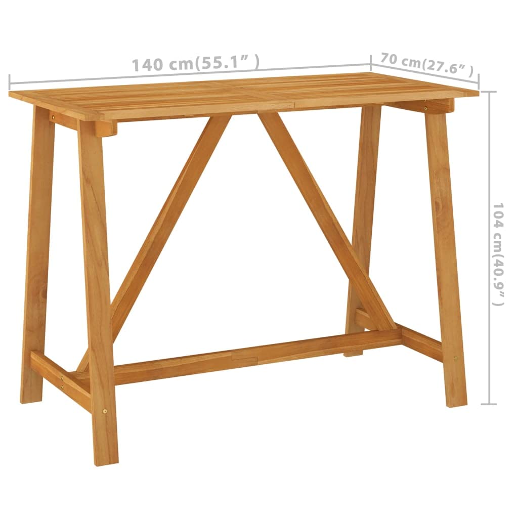 vidaXL 5-Piece Patio Bar Set with Wood Tabletop & Cushions - Outdoor Bar Table & Stools for Garden, Farmhouse, Backyard Dining - Perfect for Entertaining, BBQs & Relaxing Outdoors
