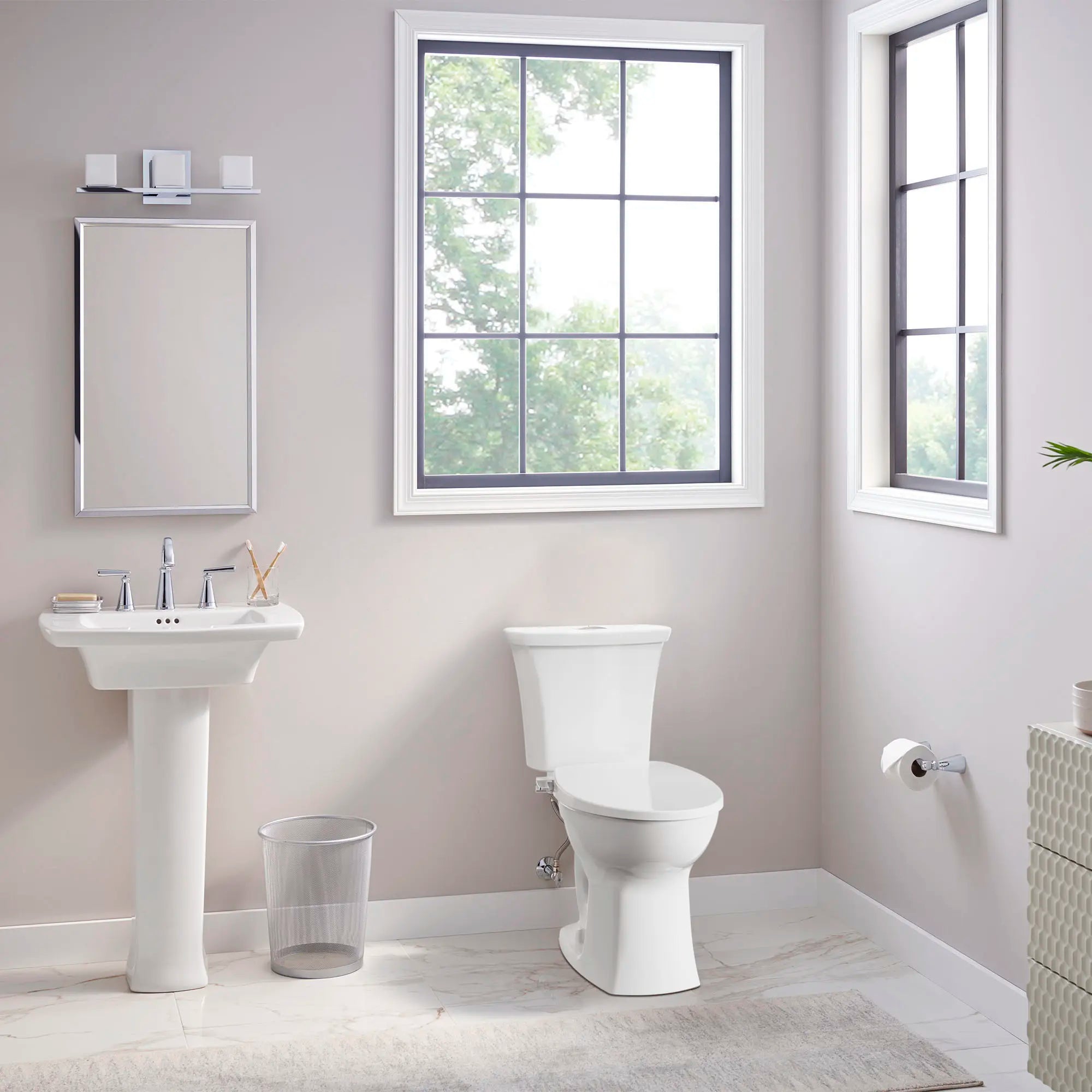 Edgemere® Dual Flush Elongated Toilet with AquaWash® Bidet Seat - 1.6 GPF/6.0 LPF & 1.1 GPF/4.2 LPF, Chair Height, Wax Ring Included - Perfect for Modern Bathrooms, Water-Saving Homes, and Spa-Like Comfort