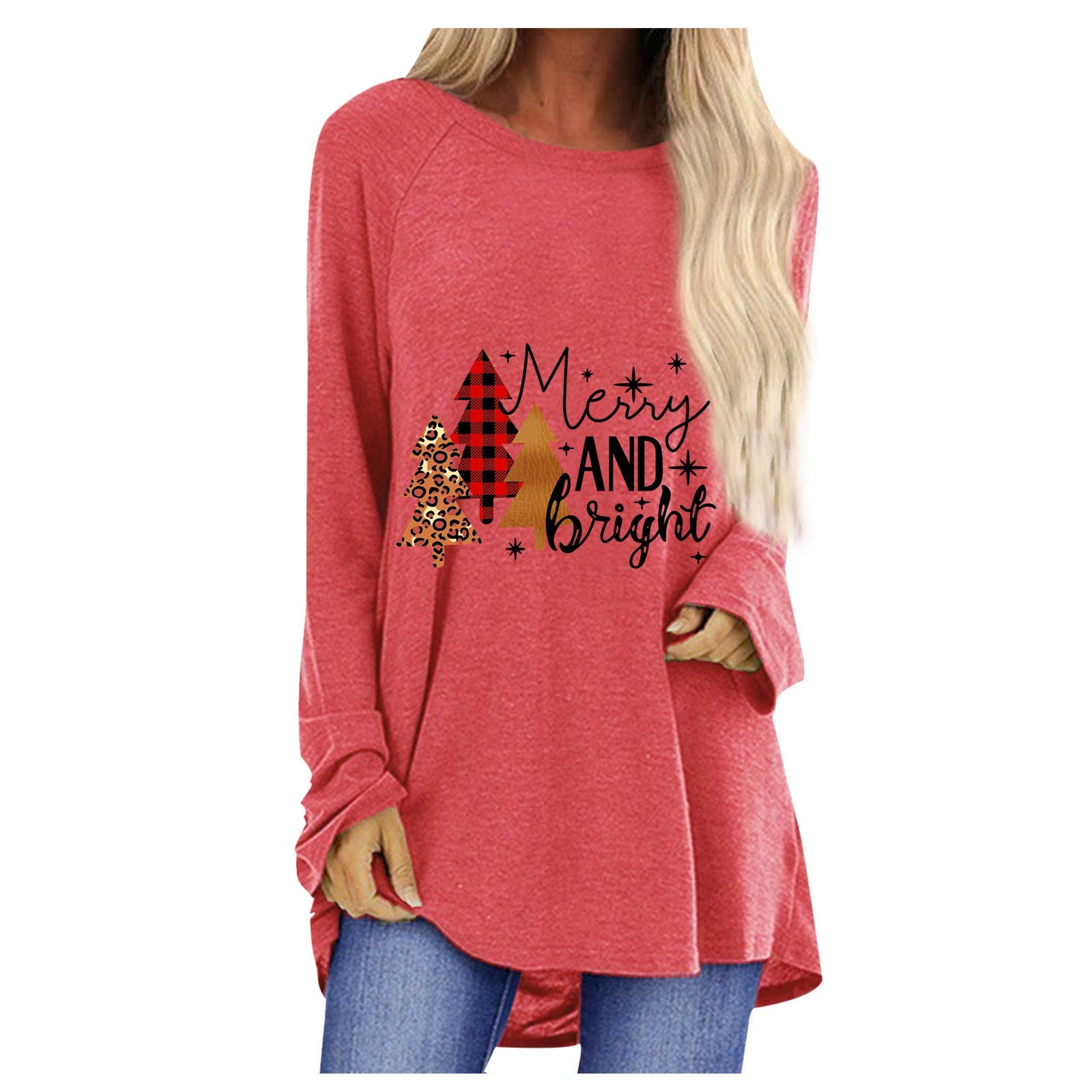Trendy Women's Crewneck Long Sleeve Pullover Sweatshirt - Casual Loose Fit Blouse for Everyday Wear | Perfect for Fall Outfits, Lounge Wear & Layering