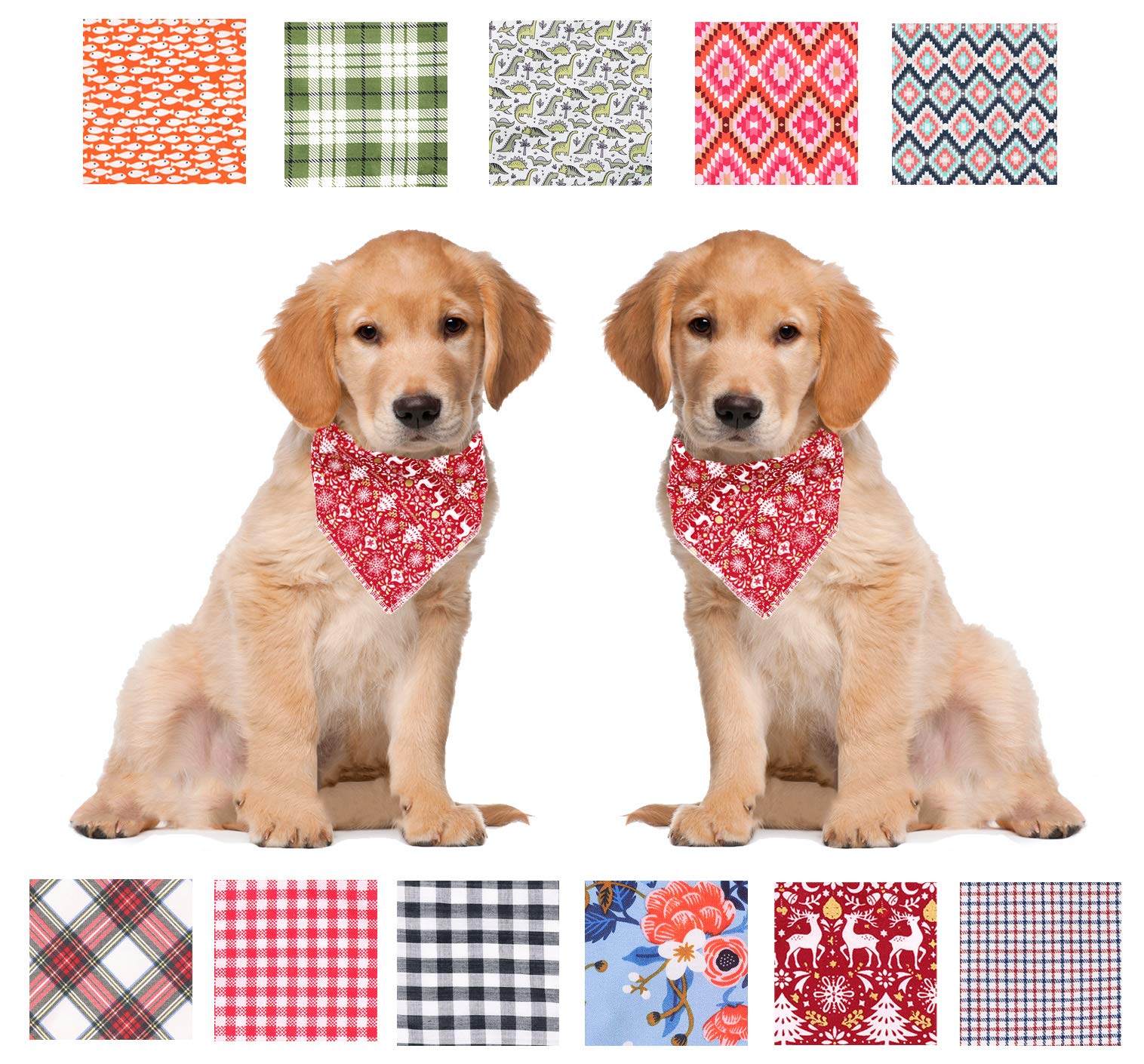 ARING PET Cotton Dog & Cat Bandanas - Adjustable Triangle Bibs Scarf for Small to Large Pets | Perfect for Holidays, Parties & Daily Walks