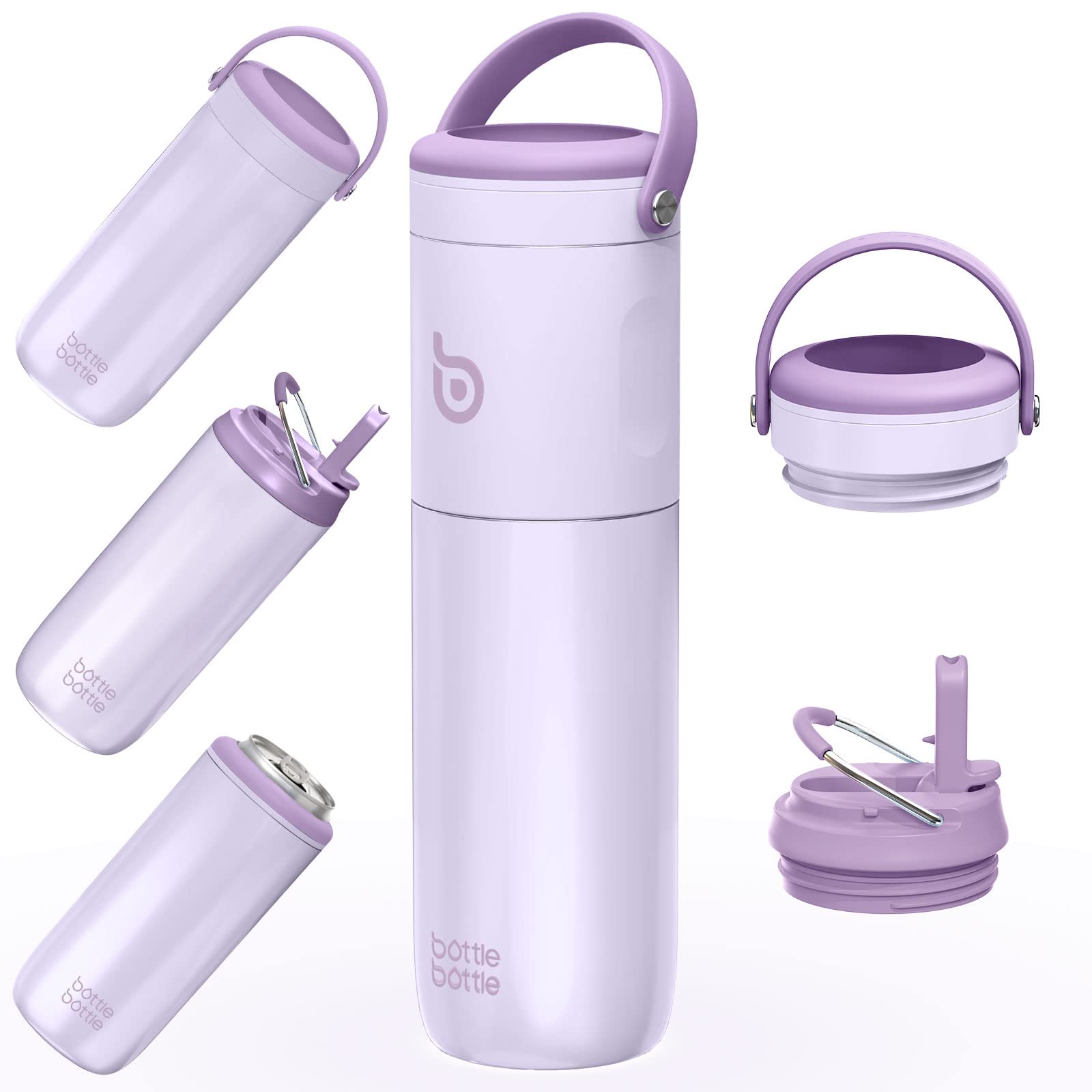 **18 oz Insulated Stainless Steel Water Bottle with Straw & 2 Lids - 3-in-1 Design for Sports, Outdoor Activities, Kids & Slim Can Coolers - Leakproof & Durable (Purple) - Perfect for Gym, Hiking, School & Travel**