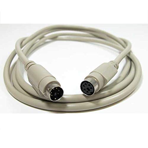 10ft PS/2 Keyboard and Mouse Extension Cable - Male to Female Connector for Desktop Computers, Gaming PCs, and Office Workstations - Perfect for Extended Reach and Organized Workspaces
