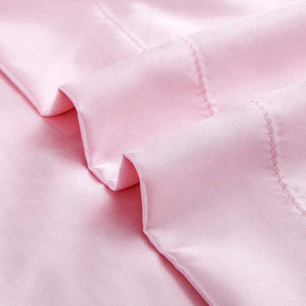 Luxury Satin Bed Sheets King Size - 4 Piece Soft Bedding Set with Deep Pocket (1 Fitted Sheet, 1 Flat Sheet, 2 Pillowcases) - Pink Silk Sheets for Elegant Bedroom Decor & Comfortable Sleep