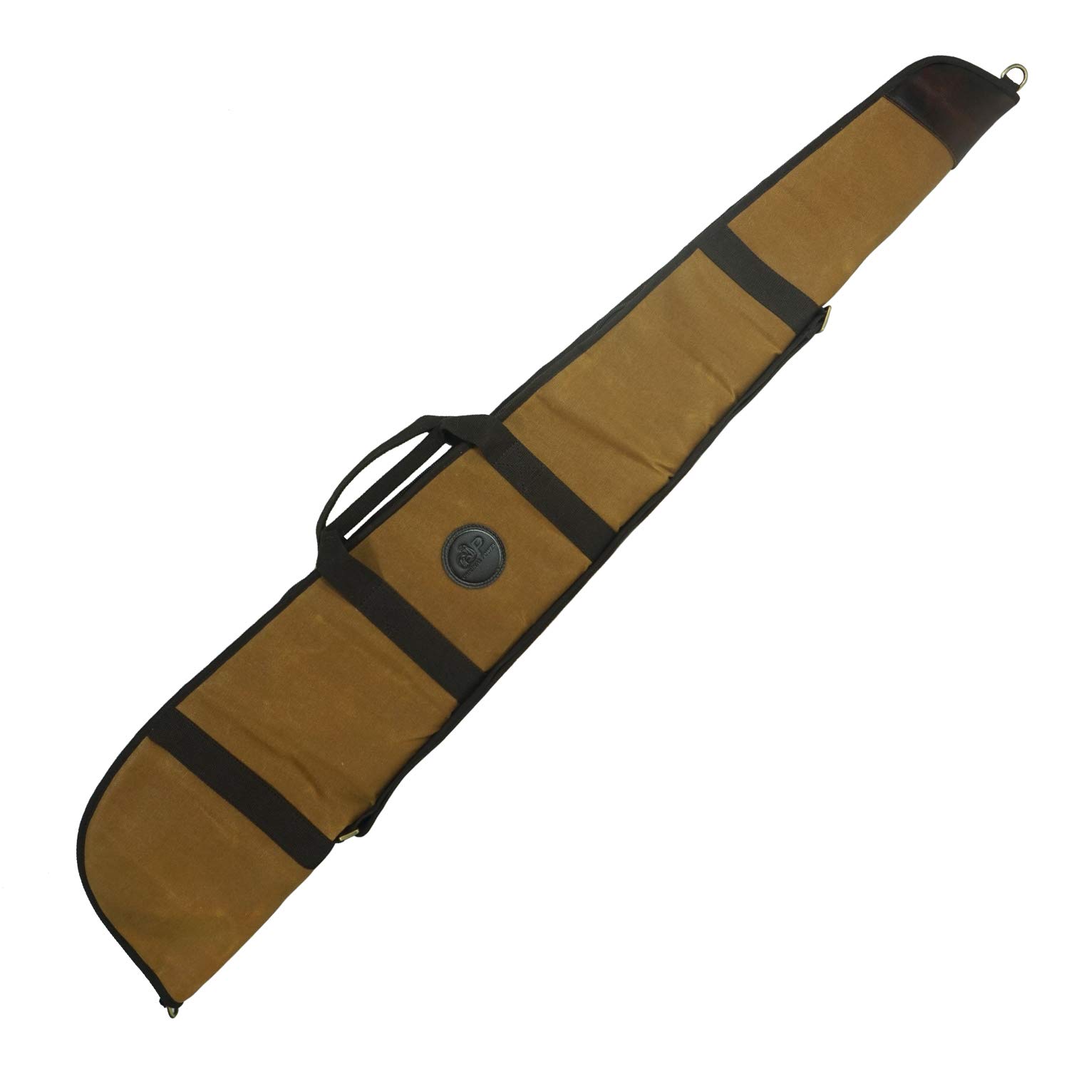 52 Inch Soft Shotgun Case with Magazine Storage - Durable Leather & Cotton Canvas Adjustable Carry Bag with Handle - Perfect for Hunting, Shooting Range & Outdoor Sports