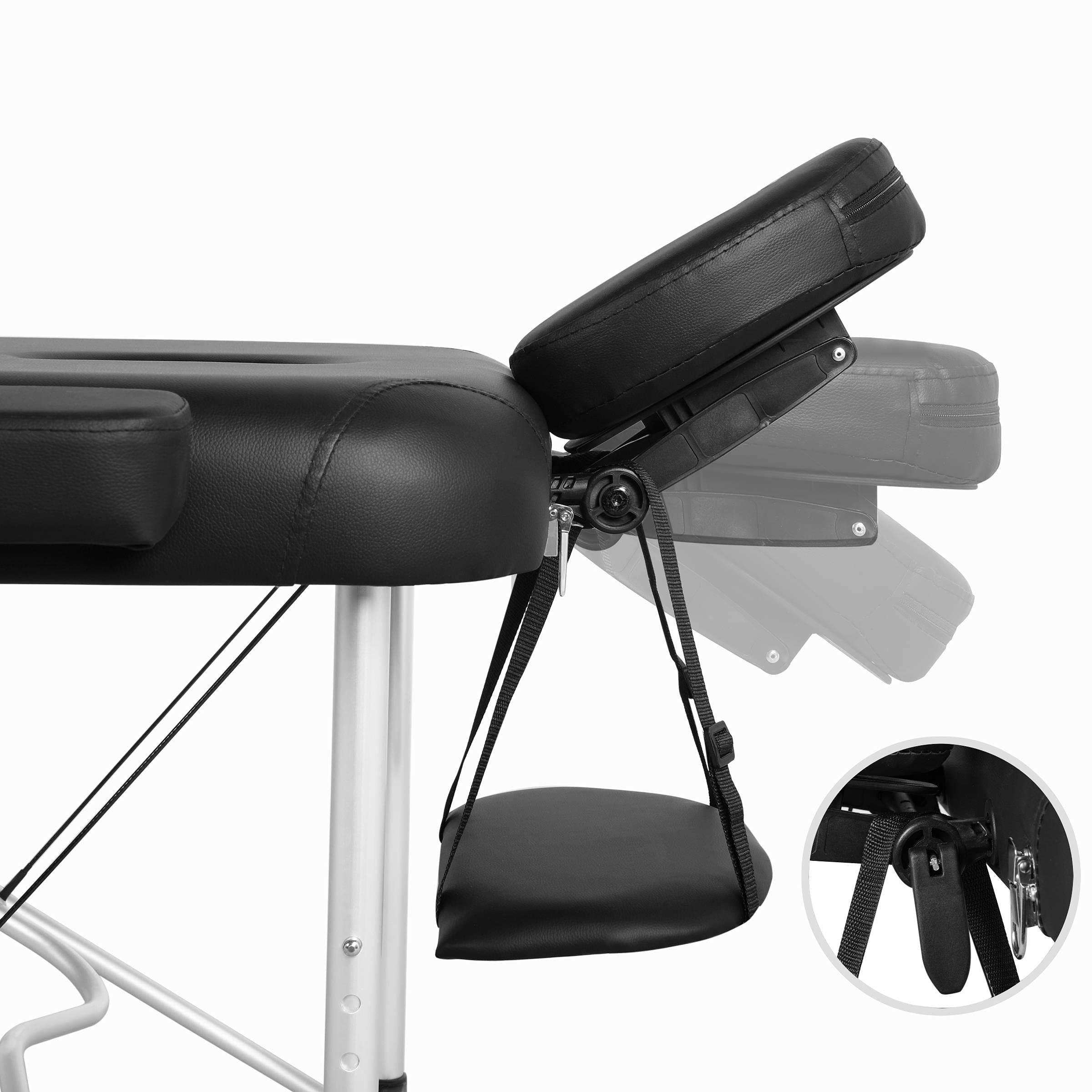 Yaheetech Professional Folding Massage Table - Portable Salon Couch Bed for Beauty, Tattoo & Therapy - Adjustable 3-Section Height with Wheels - Perfect for Home Spa, Salon, Clinic & Mobile Services