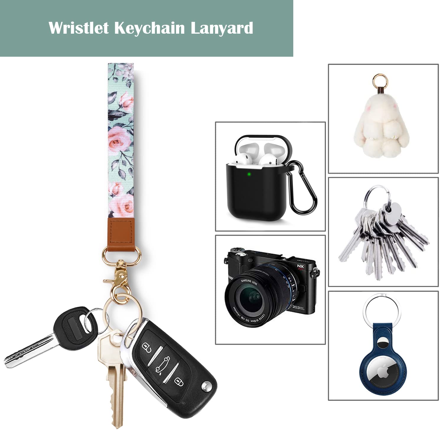 Waveyu Women's Wrist Lanyard with ID Holder - 6 Card Slots & Zipper Pocket for Work & Travel