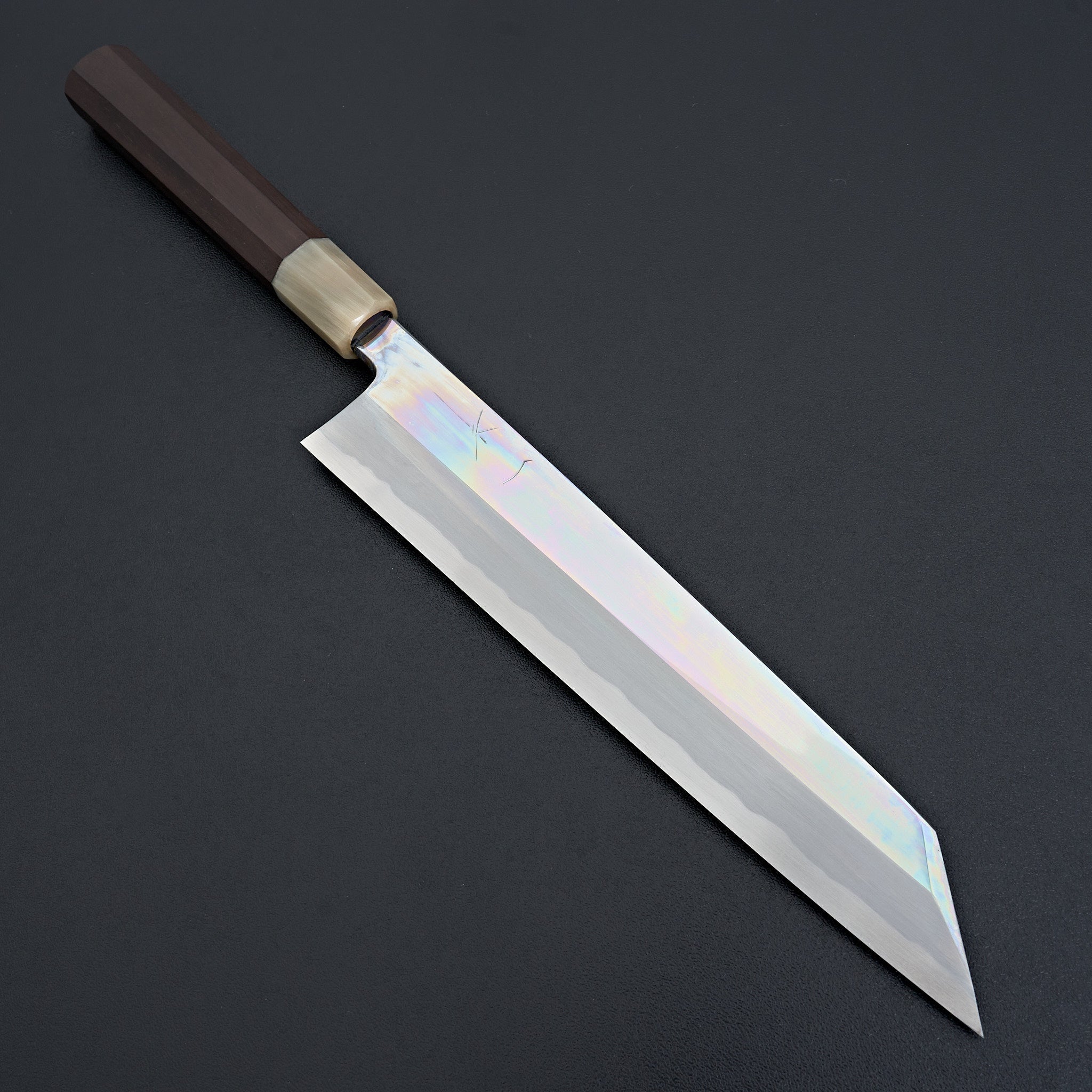 Hitohira Tanaka Mosuke Blue #1 Kiritsuke 240mm Japanese Chef Knife with Ebony Handle - Mirror Polished Finish & Saya Included | Perfect for Sushi, Sashimi & Precision Cutting