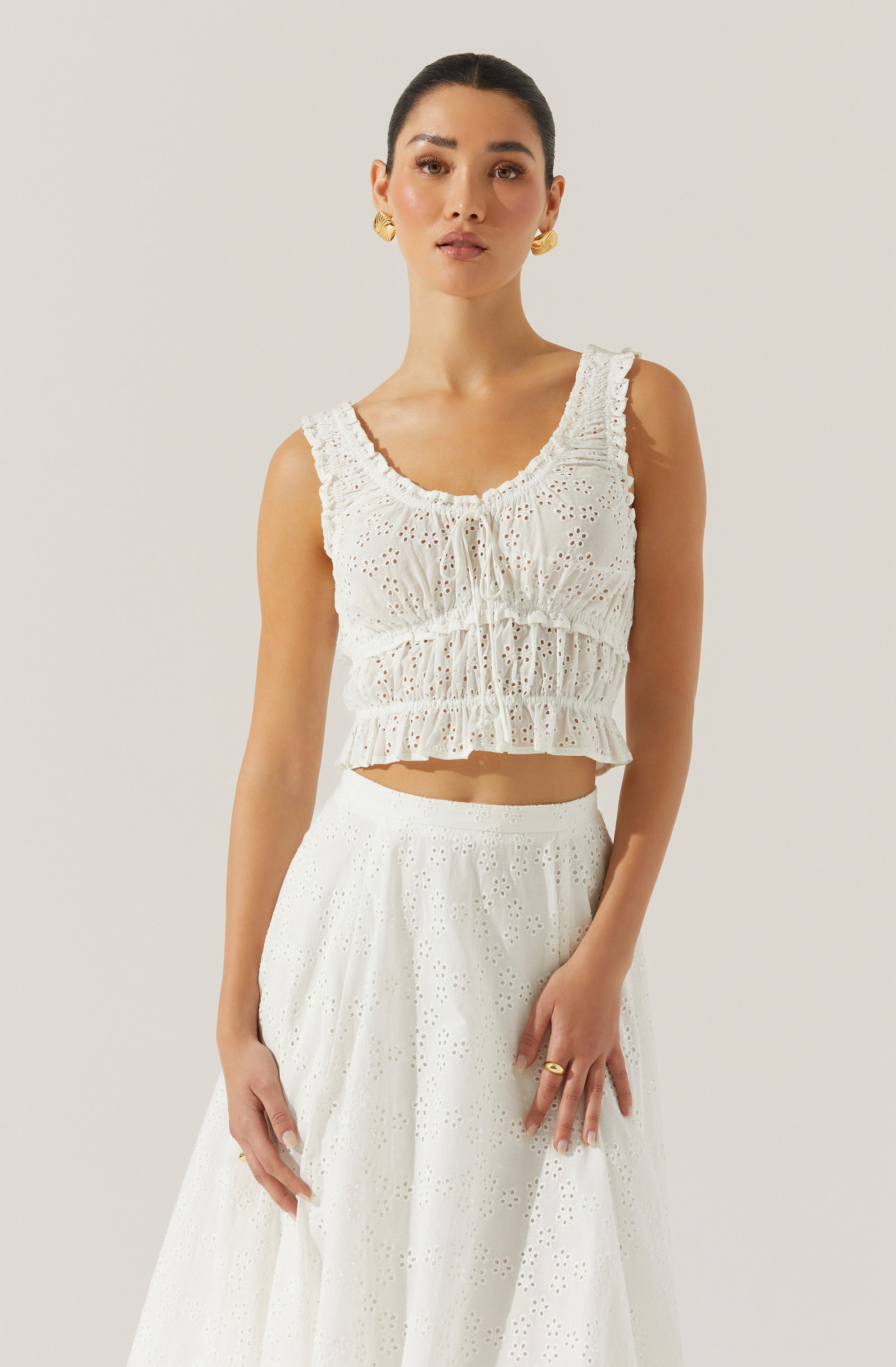 Kissel Tiered Eyelet Top - Flowy Boho Blouse for Women | Perfect for Summer Outfits, Beach Vacations & Casual Wear