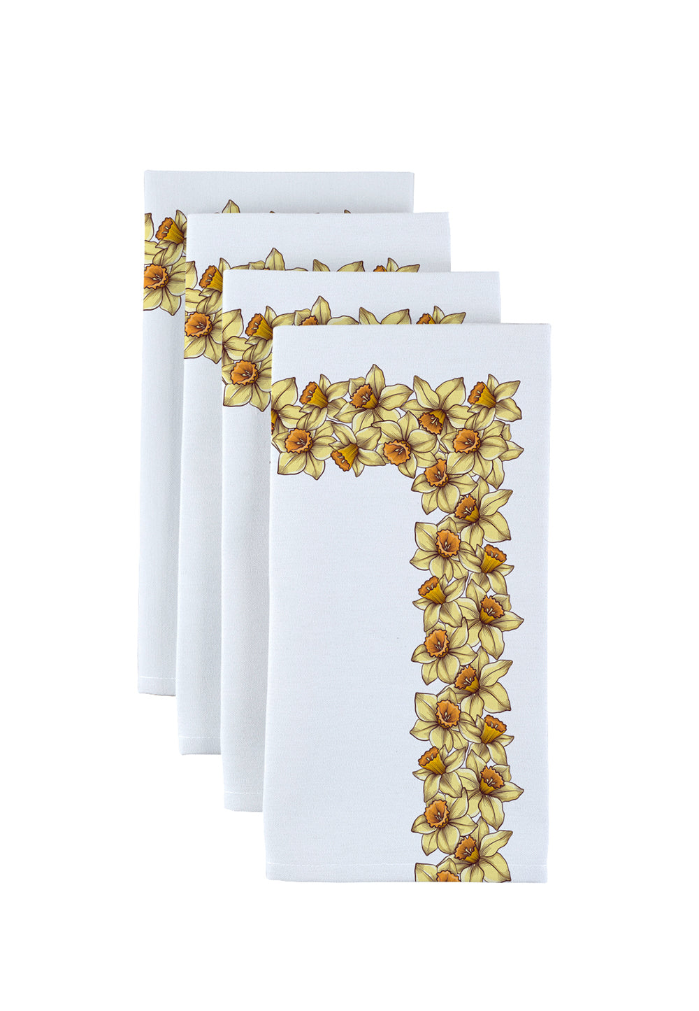 Daffodil Garland Napkins - Elegant Floral Paper Napkins for Spring Parties, Weddings & Easter Decorations
