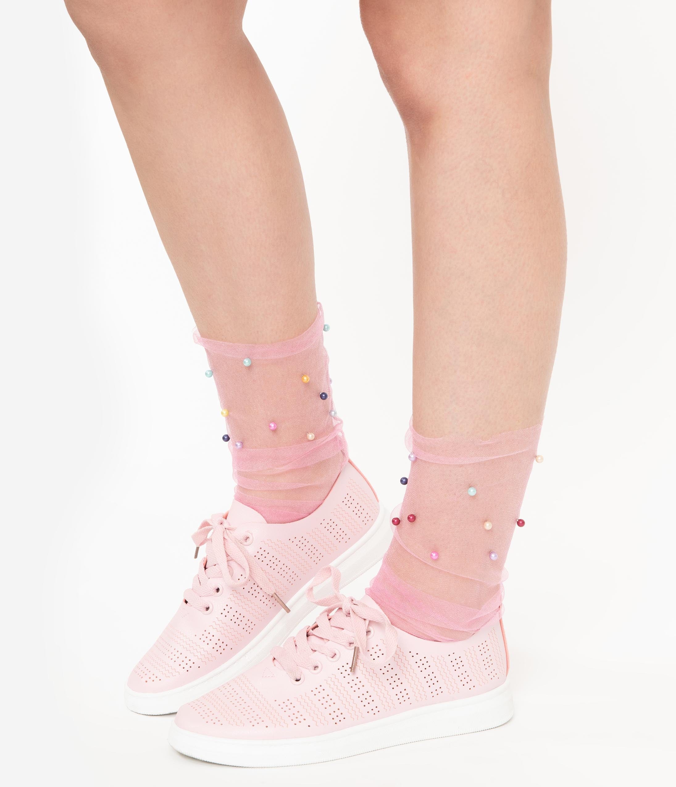 Light Pink Perforated Sneakers for Women - Breathable Casual Walking Shoes | Perfect for Gym, Running & Everyday Wear