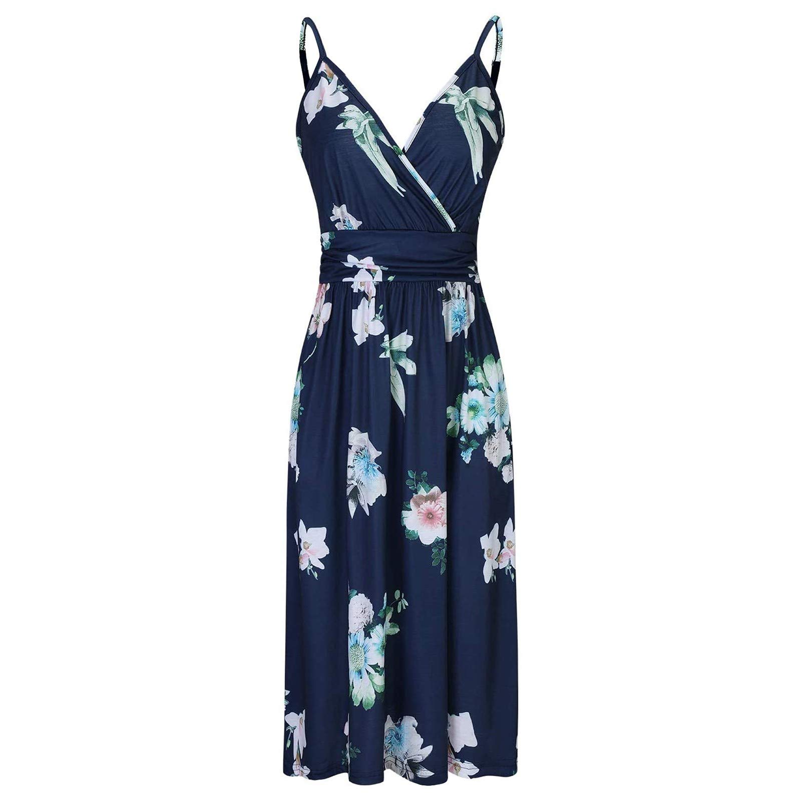 Women's Summer Casual Loose Pocket Dress - Sleeveless Beach Style Flowy Maxi Dress for Spring & Summer | Perfect for Beach Vacations, Pool Parties & Outdoor Date Nights