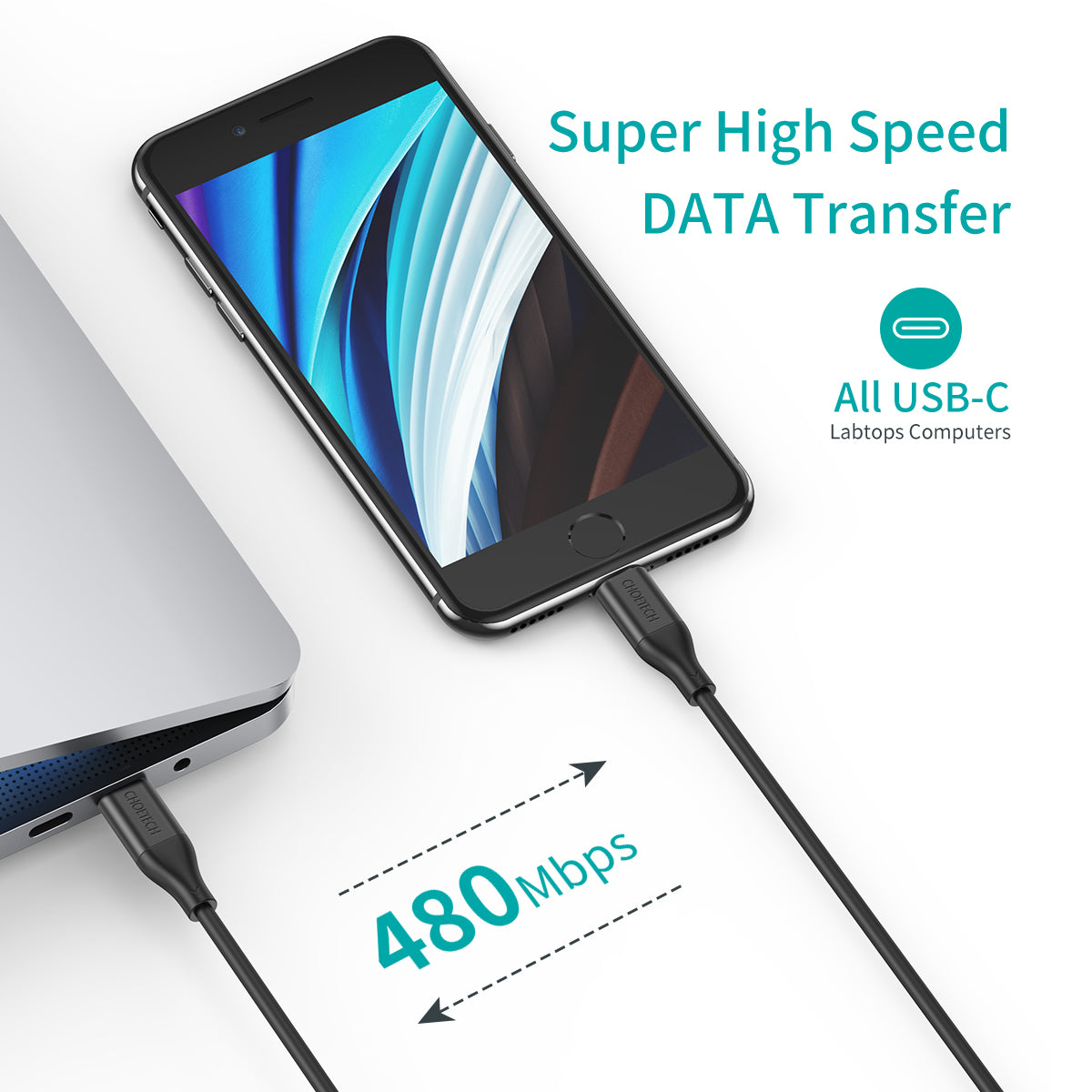 Fast Charging USB-C to L-Connector Cable 4FT/1.2M - High-Speed Data Sync & Power Delivery for iPhone, iPad, MacBook - Perfect for Home, Office & Travel Charging
