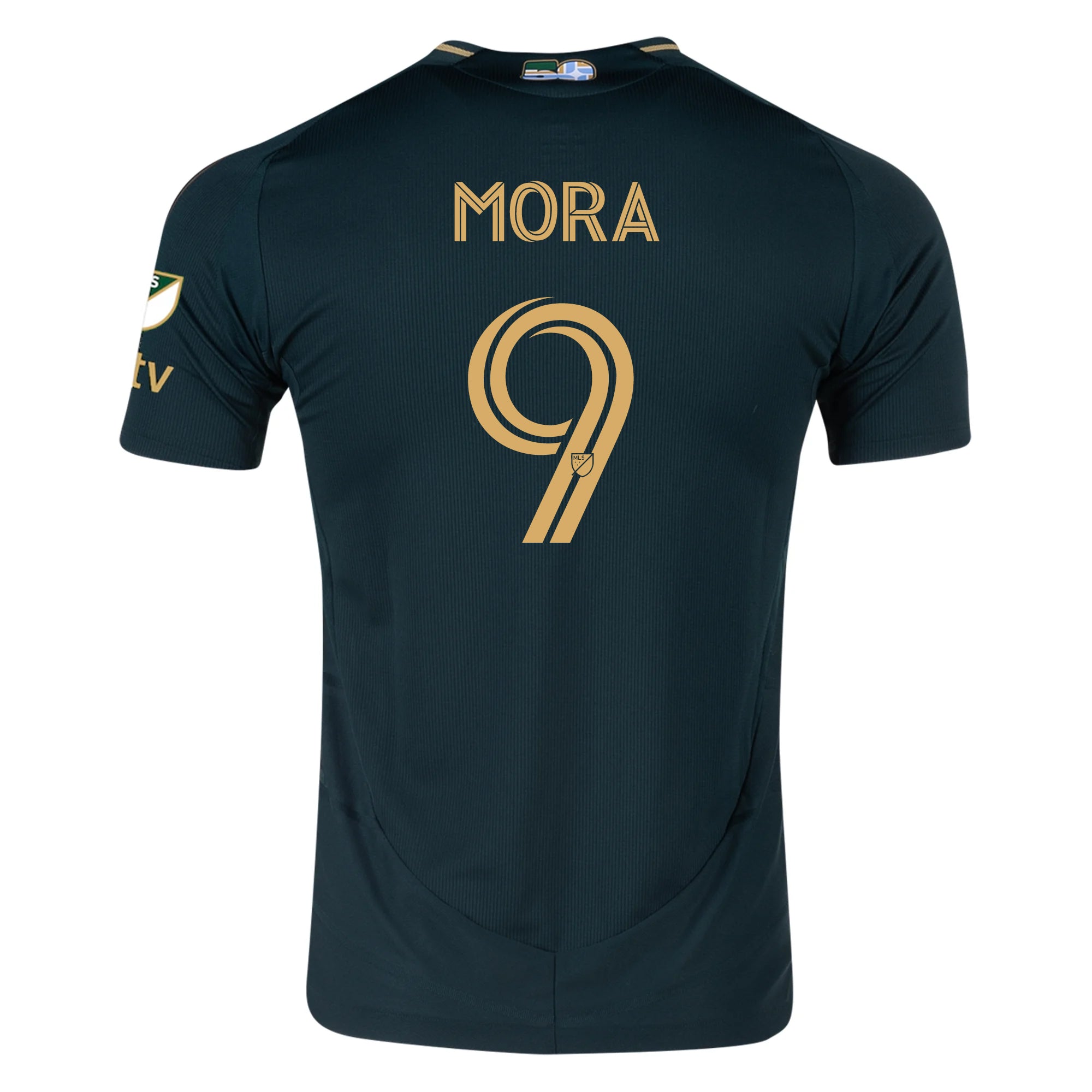 Adidas Felipe Mora Portland Timbers Authentic Home Jersey 25/26 - MLS & Apple Patch - Green & Gold Soccer Shirt for Fans & Game Day