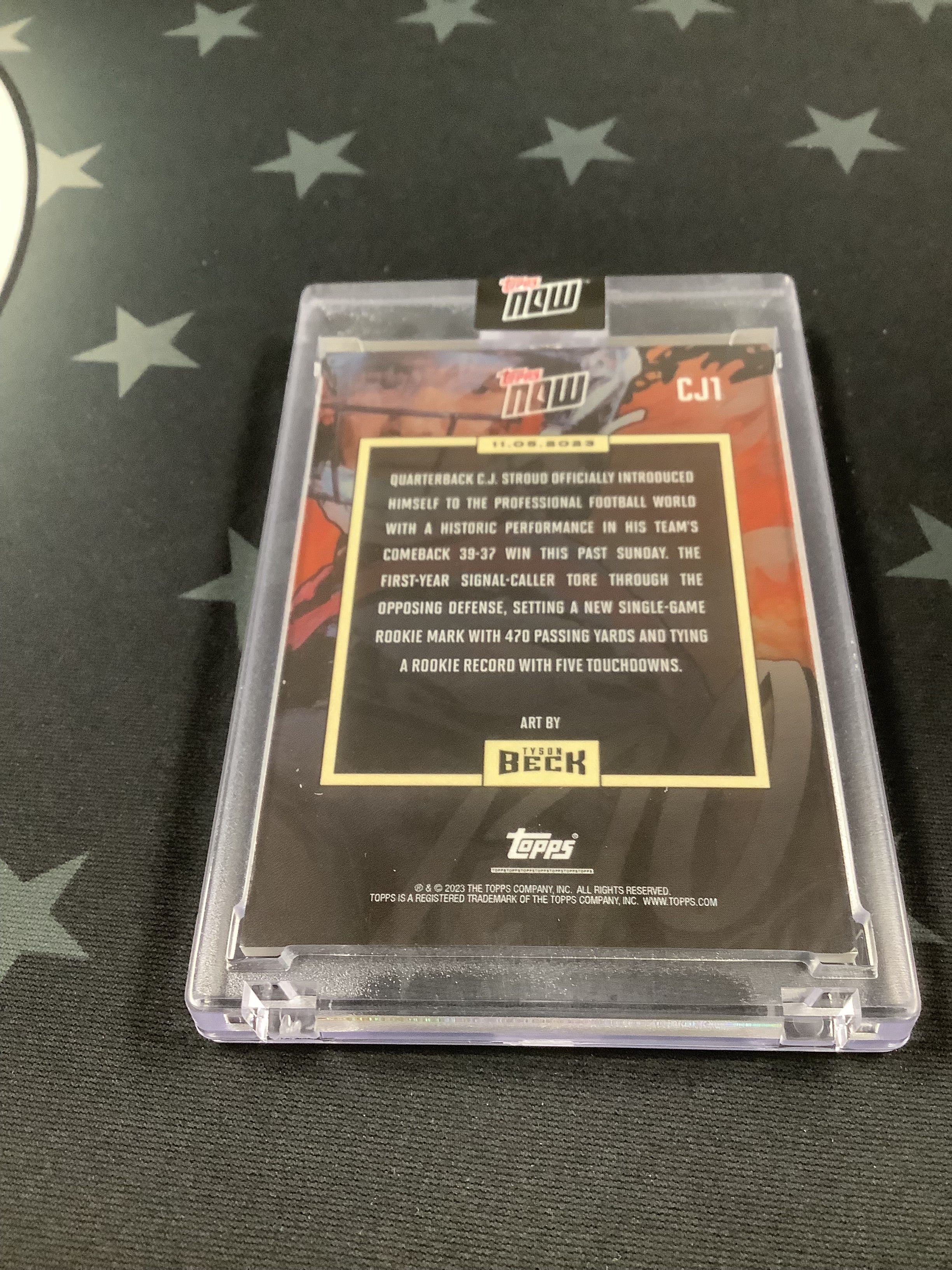 2023 Topps NOW CJ Stroud Single Game Passing Record CJ1 Football Card - Collectible Sports Memorabilia for NFL Fans & Card Collectors - Perfect for Display, Trading, and Investment