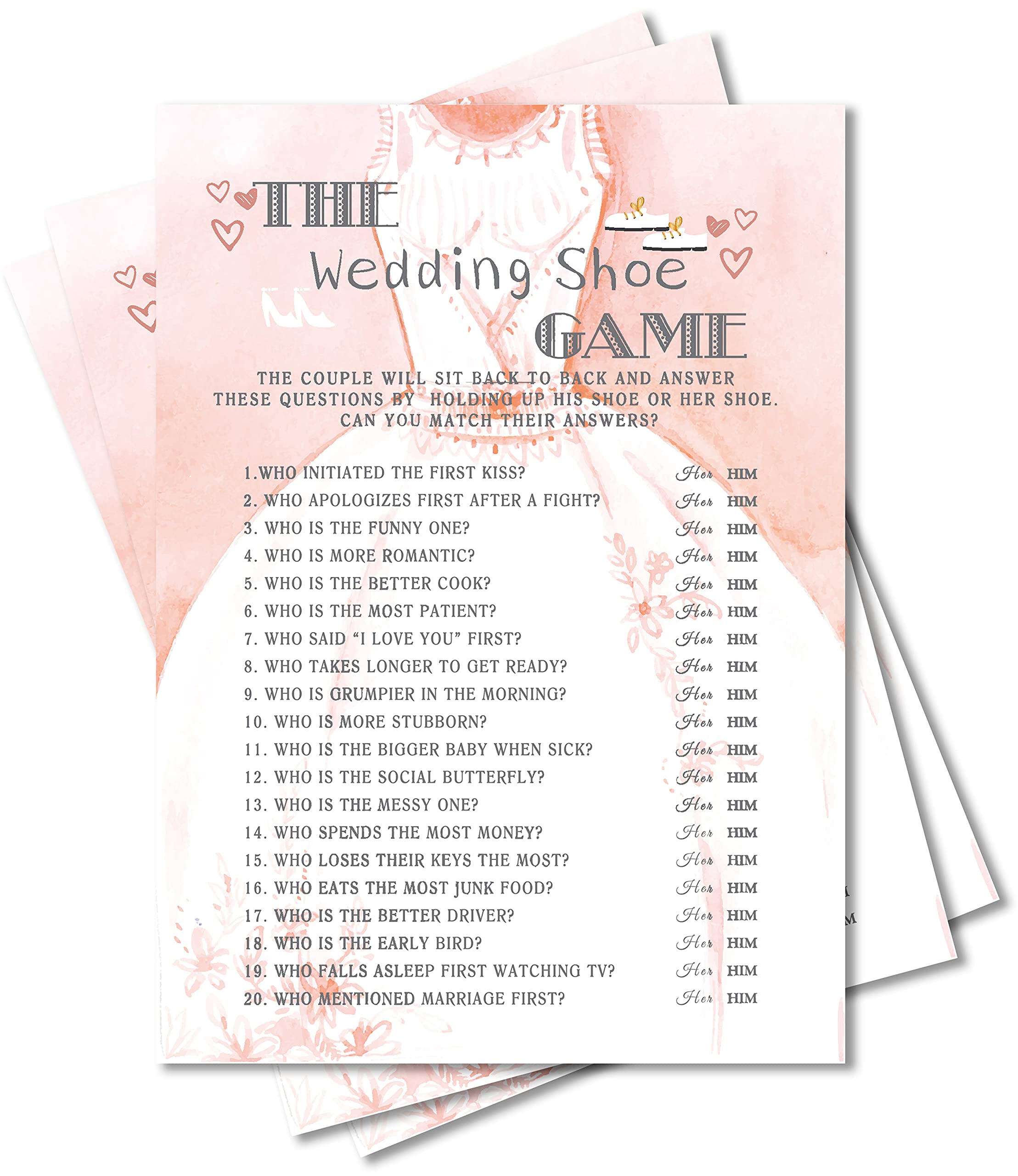 Fun Bridal Shower Games Set - 30 Cards for Wedding Showers, Bachelorette Parties & Engagement Celebrations | Perfect as Bridal Shower Decorations & Gifts | Great for Icebreakers, Group Activities & Memorable Wedding Events