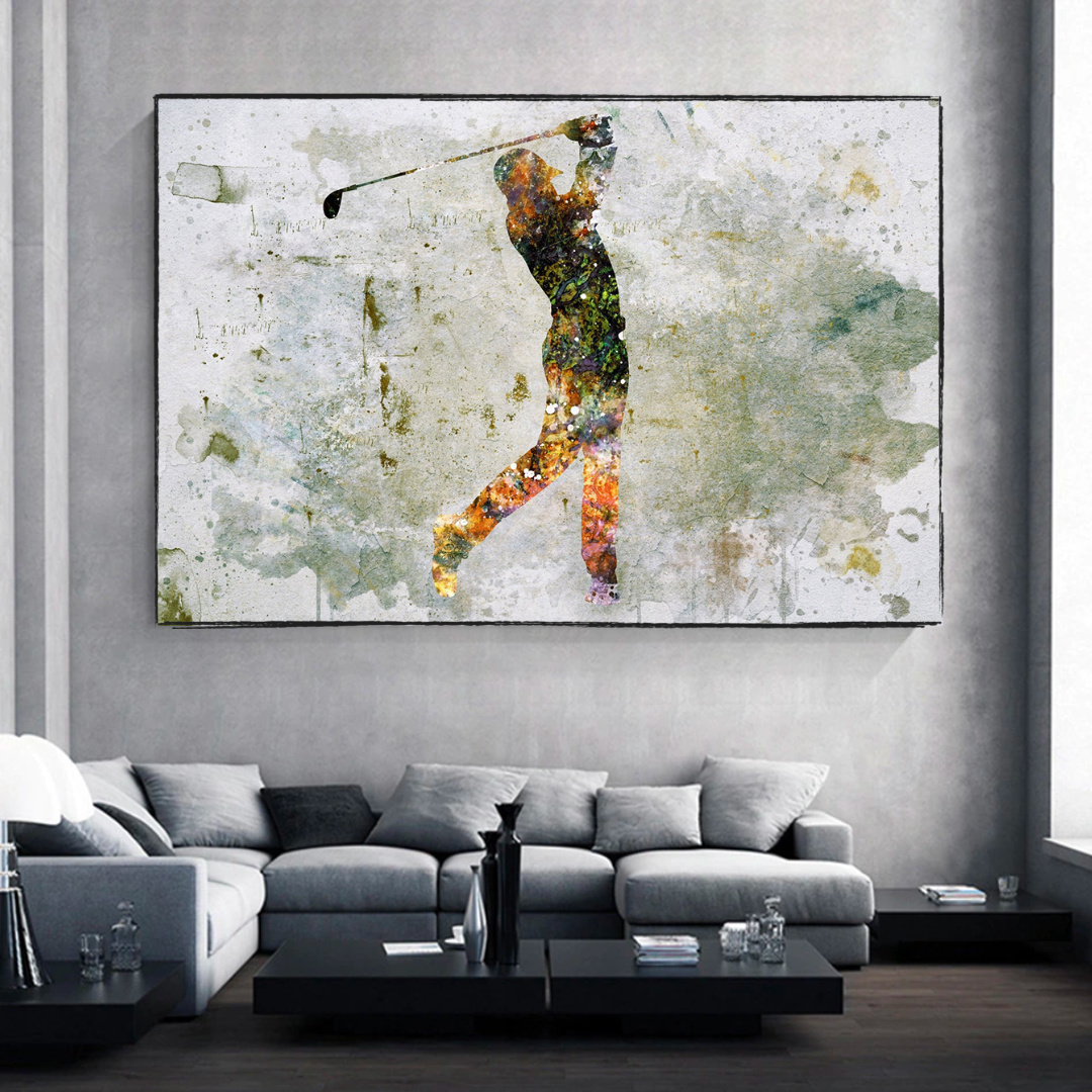 Tiger Woods Canvas Wall Art - Premium Golf Themed Wall Decor for Home, Office & Man Cave - Perfect Gift for Golf Lovers & Sports Fans