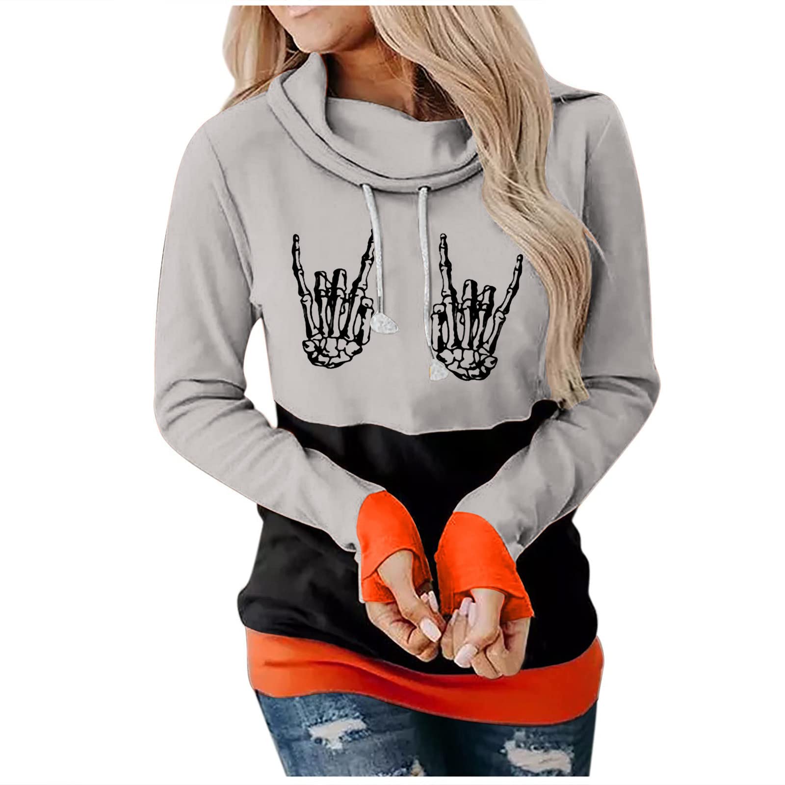 Women's Halloween Hoodie - Long Sleeve Casual Loose Fit Pullover Sweatshirt for Fall & Holiday Parties | Cozy Costume & Everyday Wear