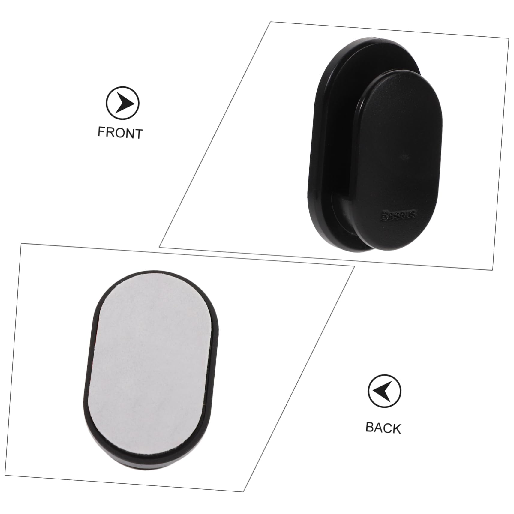 KITANDOVE 4pcs Car Hooks - Adhesive Wall Hangers for Coats & Headphones - ABS Material