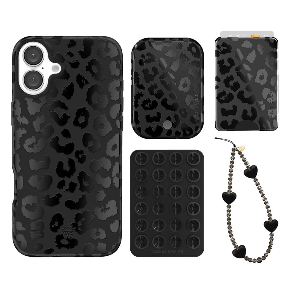 Black Leopard iPhone Wallet Case with Card Holder - Stylish & Functional Phone Cover for iPhone 13/14/15 Pro Max - Perfect for Travel, Shopping & Everyday Use