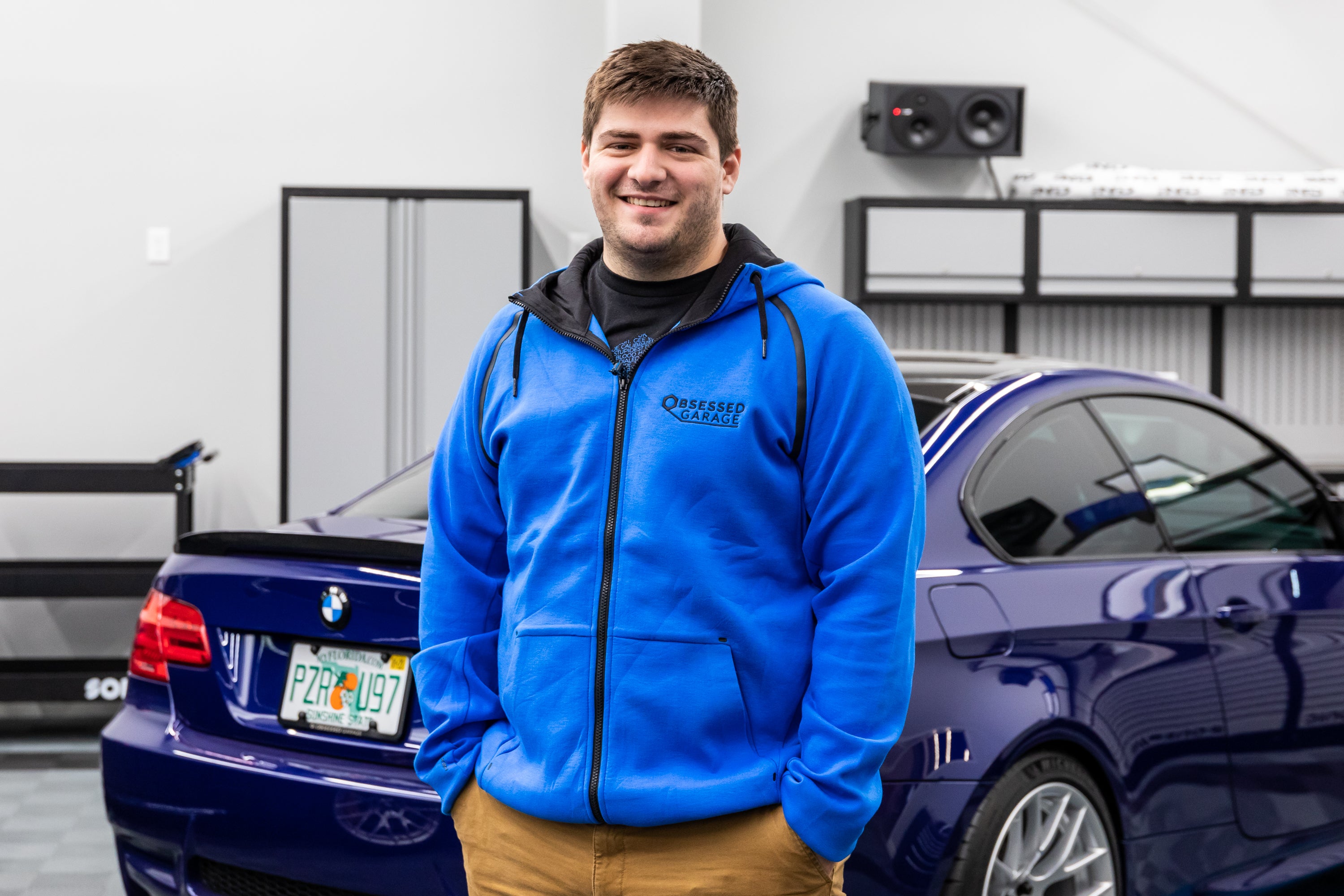 Obsessed Garage Reflex Zip Up Hoodie - Premium Men's Fleece Jacket for Car Enthusiasts | Perfect for Garage Work, Car Shows & Casual Wear