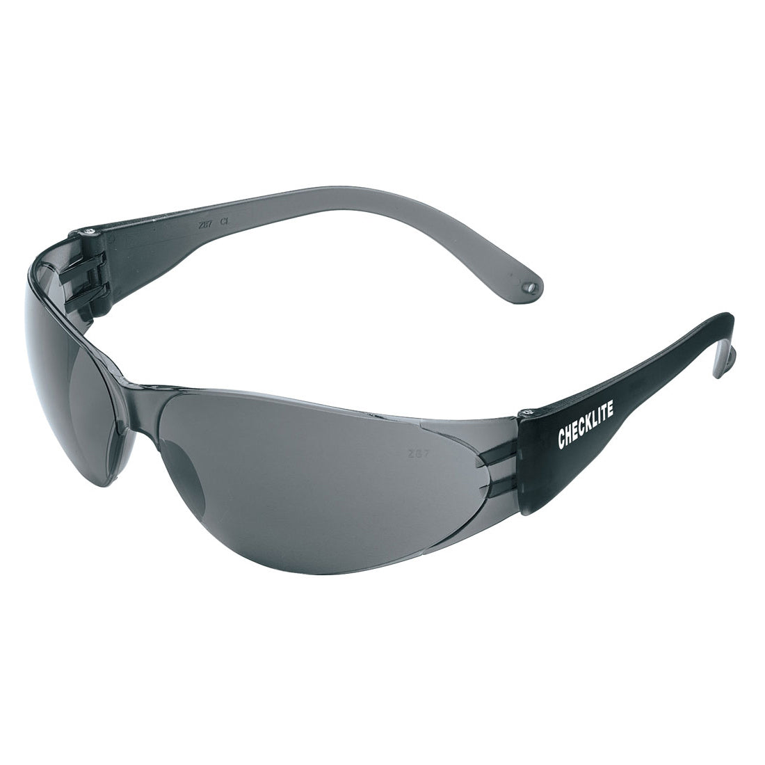 Checklite® Gray Tinted Safety Glasses - ANSI Z87.1 Certified, UV Protection, 12-Pack for Construction, Woodworking & Outdoor Work Safety