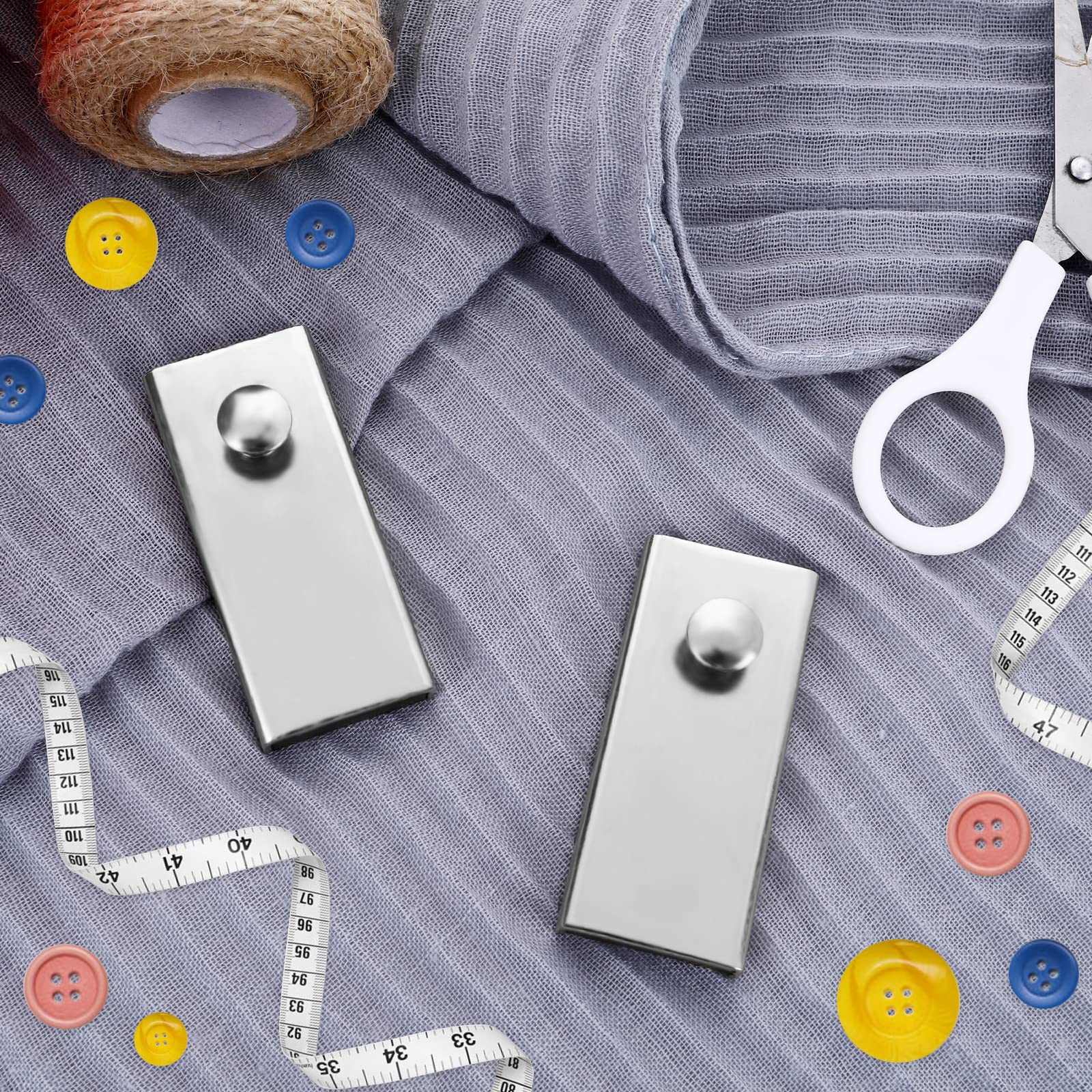 Grevosea 2 Pack Magnetic Sewing Guides - Universal Metal Straight Stitch Guide for Sewing Machines - Perfect for Quilting, Hemming & Crafting Projects