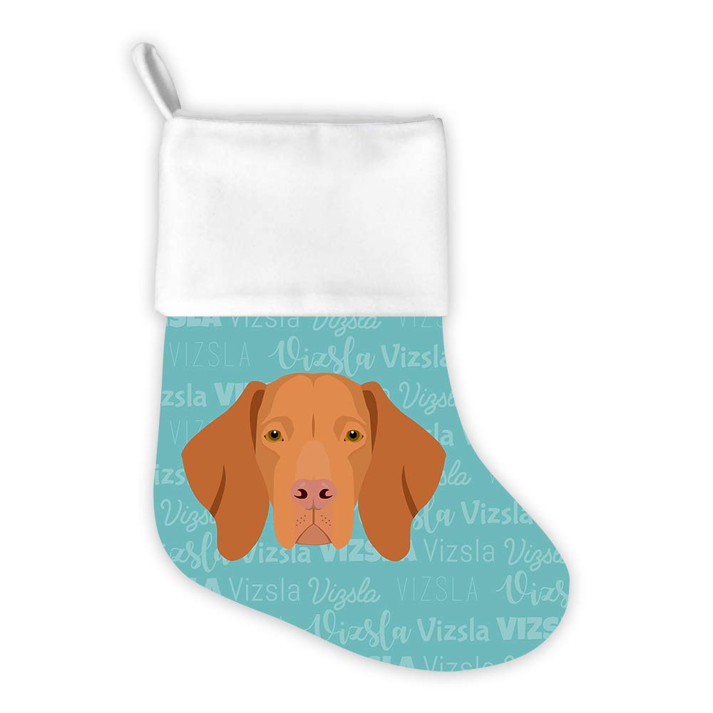 Vizsla Christmas Stocking - Double Sided Dog Breed Holiday Decor for Fireplace