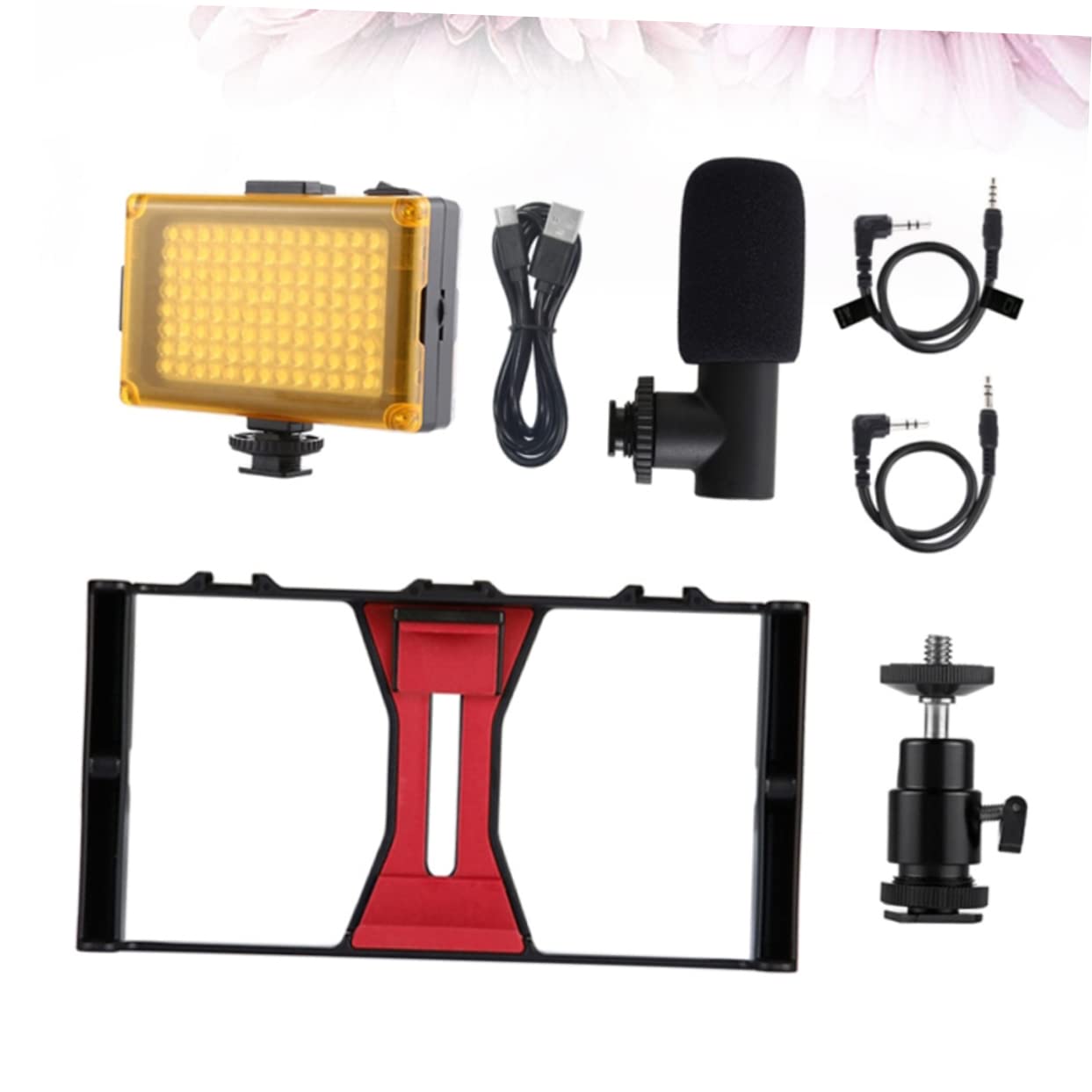 Gatuida 1 Set Professional Live Stream Kit - Adjustable Phone Tripod, Microphone Stand & Desk Light Stand - Perfect for YouTube, TikTok, Makeup Tutorials & Vlogging (Includes Camera Mount & Mobile Phone Holder)