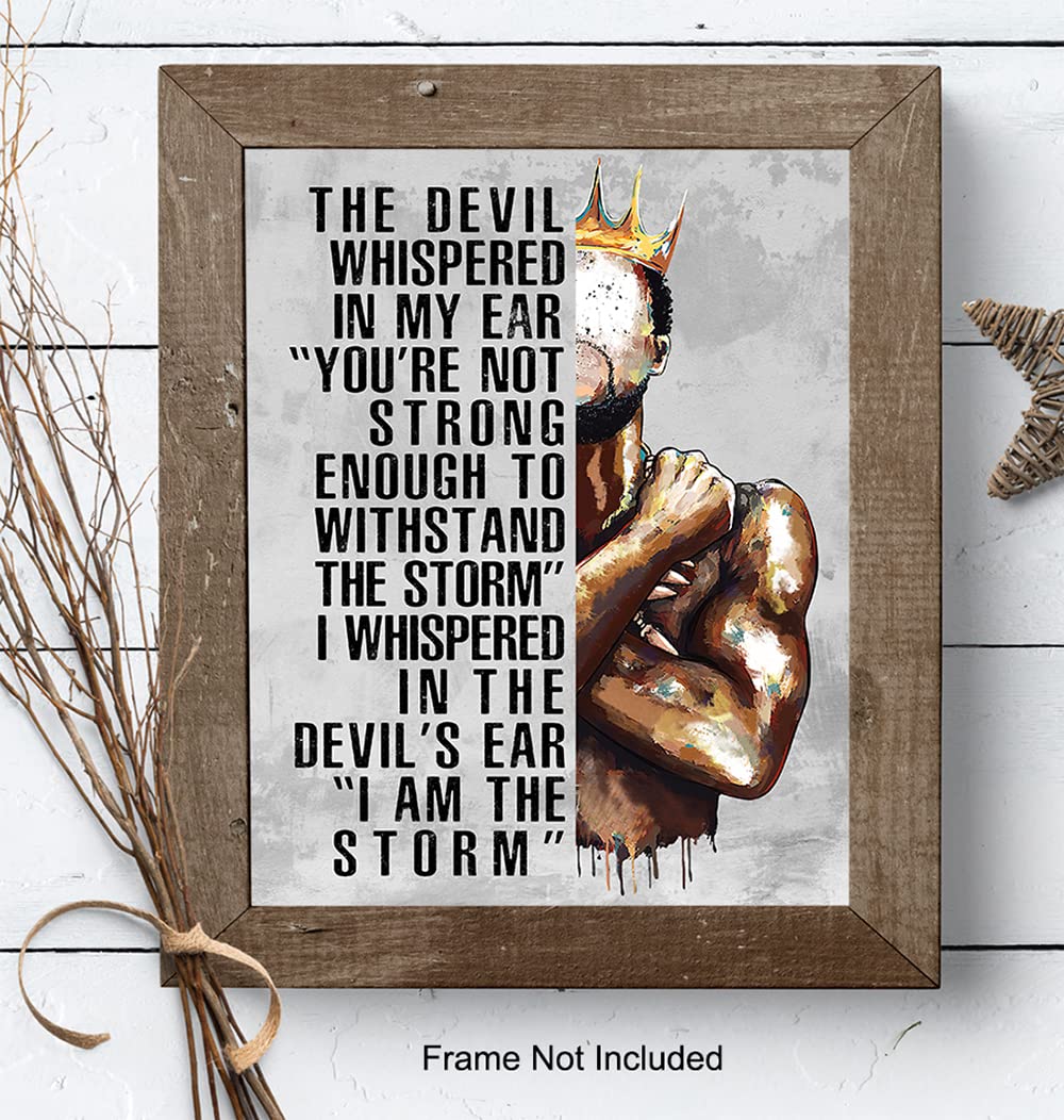Black Art for Men - Motivational Posters & Afro Wall Decor for Office & Man Cave