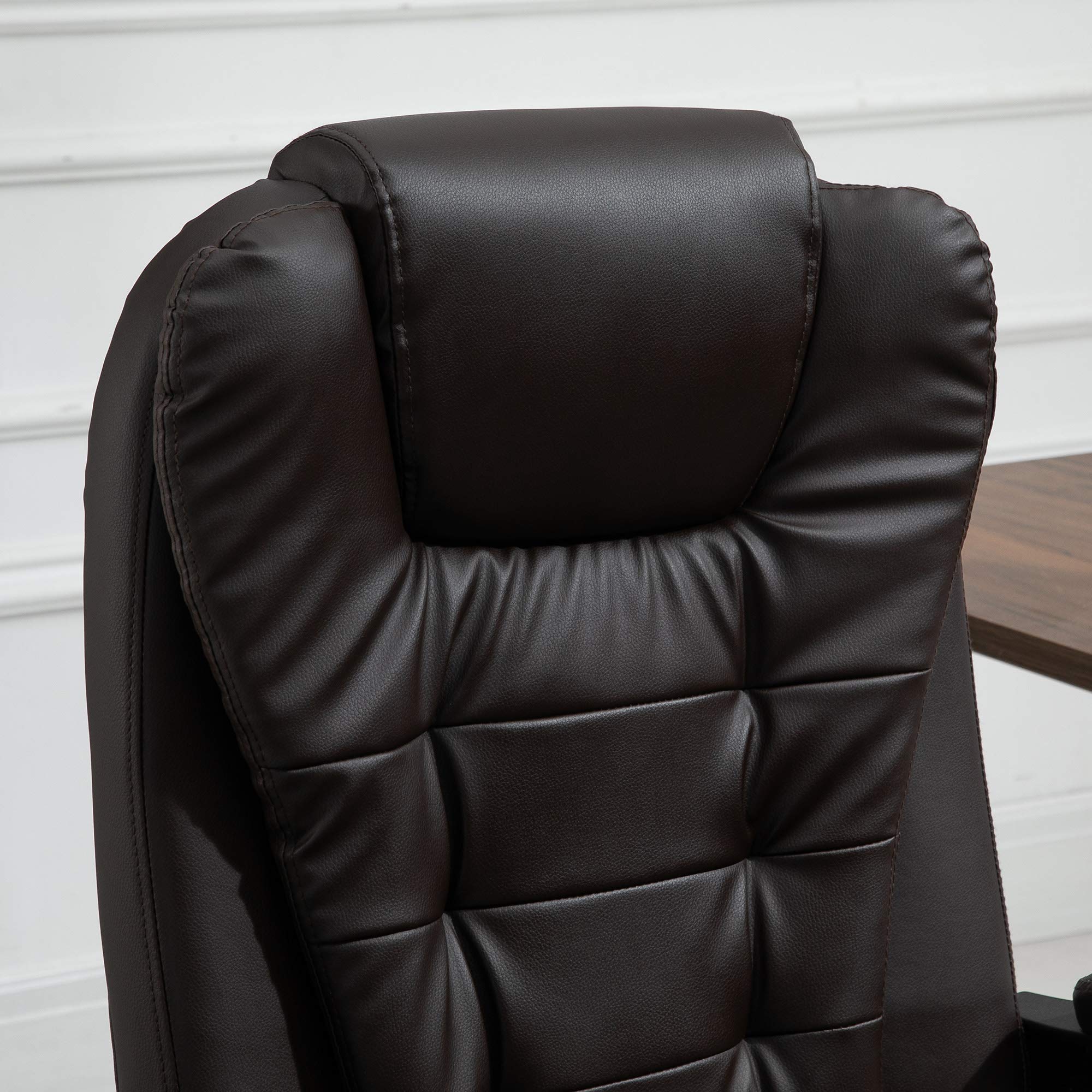 Vinsetto 7-Point Vibrating Massage Office Chair - High Back Executive Recliner with Lumbar Support & Footrest - Adjustable Height Ergonomic Chair for Home & Office - Perfect for Work, Gaming & Relaxation (Brown)