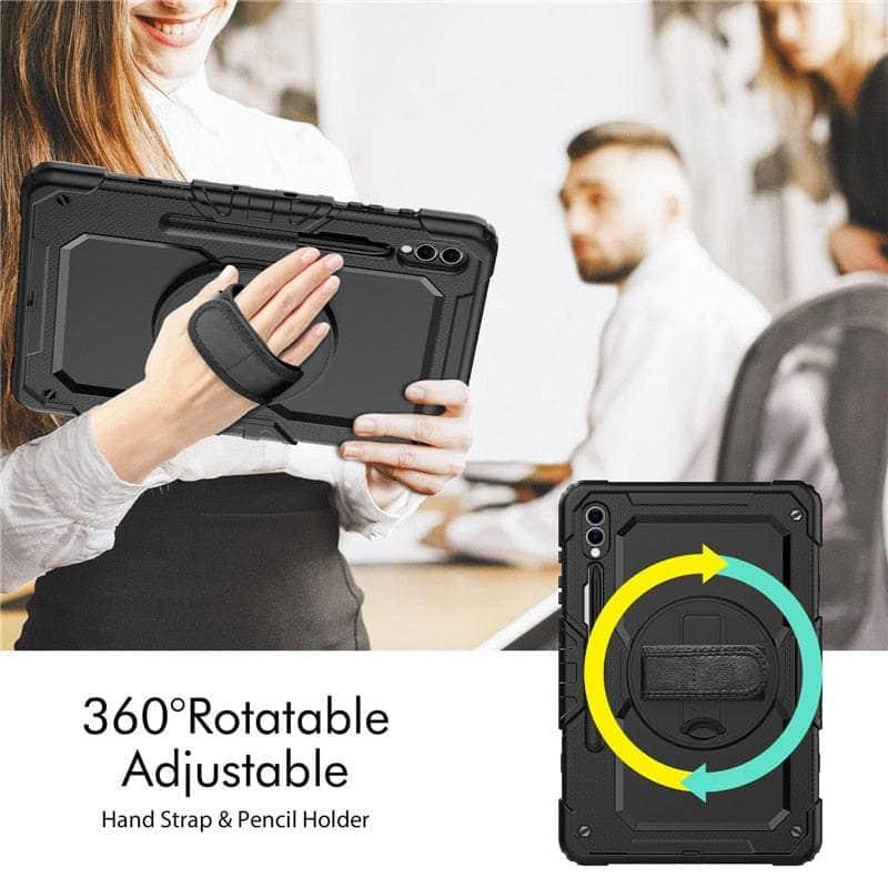 Samsung Galaxy Tab S9 Ultra Shockproof Case with Adjustable Shoulder Strap - Protective Cover for Travel, Work & Outdoor Activities