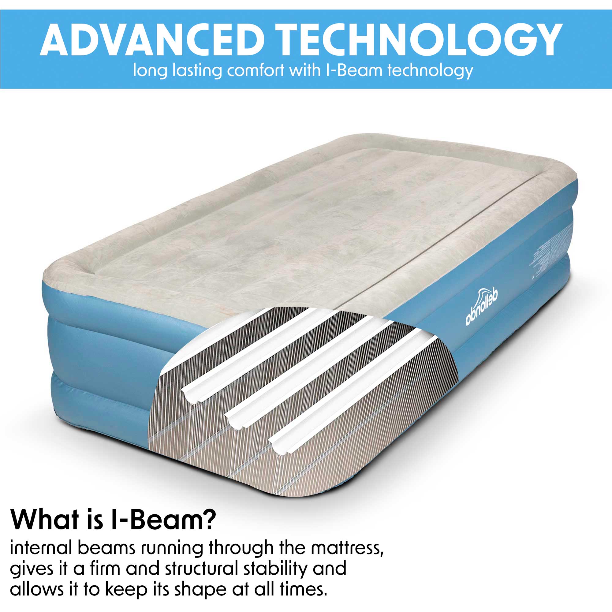 Inflatable Air Mattress with Built-in Electric Pump - Single High Raised Air Bed for Camping & Guest Use, Includes Carry Bag (Model DL146) - Perfect for Outdoor Adventures & Home Sleepovers