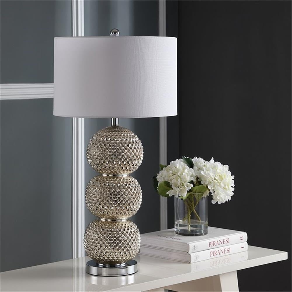 SAFAVIEH Darcia Chrome 31-inch Modern LED Table Lamp for Bedroom, Living Room & Home Office - Adjustable Nightstand Desk Light with Energy Efficient Bulb Included - Perfect for Reading, Working & Ambient Lighting