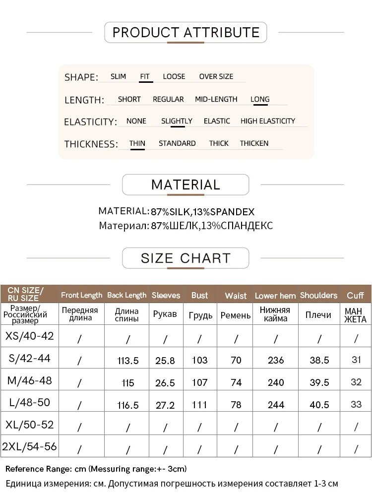Elegant Minimalist Silk Dress for Women - Summer Light Luxury Lapel Half Placket Stretch Long Shirt Dress | Perfect for Office Wear, Date Nights & Special Occasions