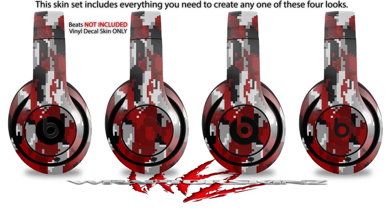 Beats Studio 2 & 3 Headphone Skin Wrap - Digital Camo Red Vinyl Decal Sticker for Wired & Wireless Headphones (Headphones Not Included) | Perfect for Customization, Protection & Style Enhancement