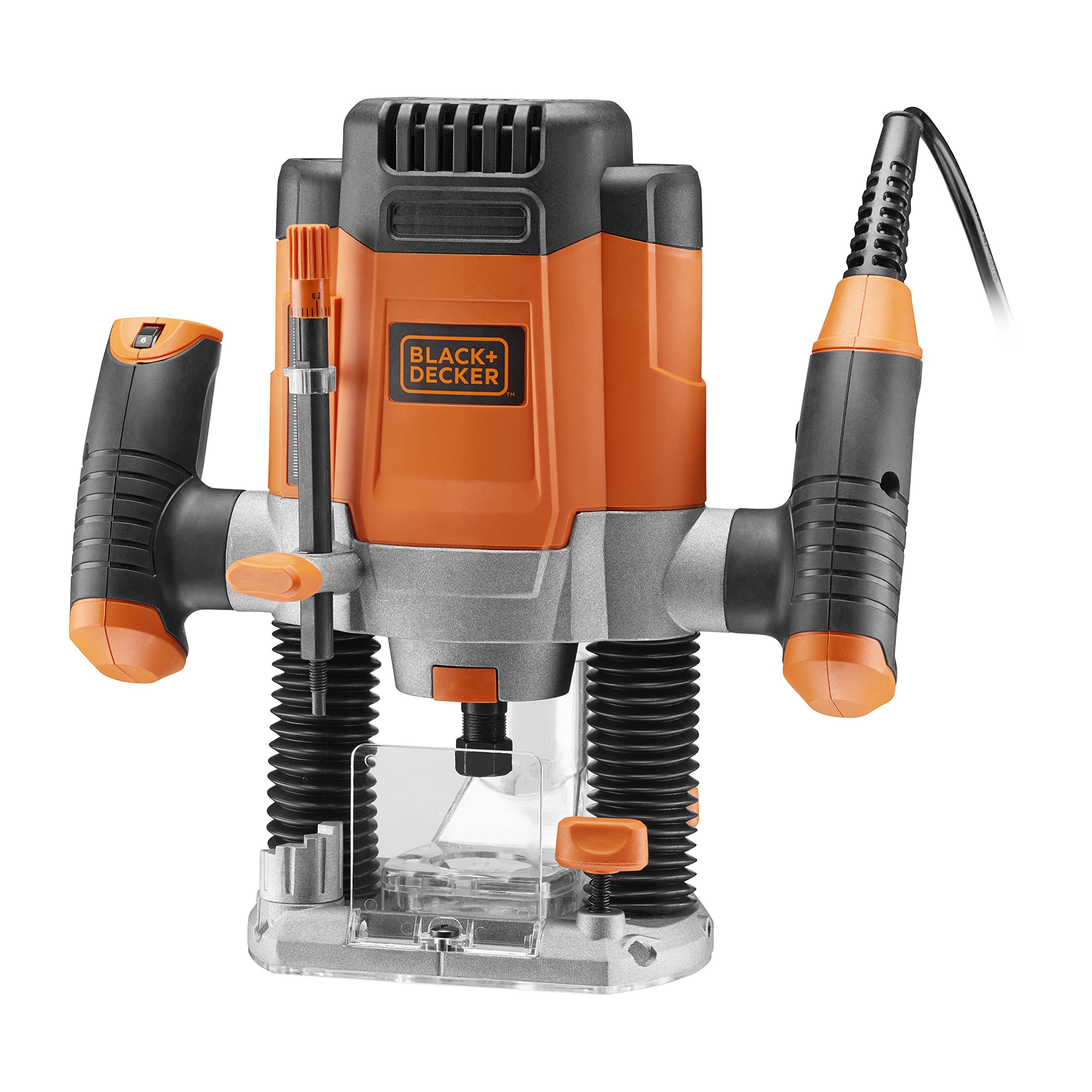 BLACK + DECKER KW1200EKA-QS 1200W Milling Machine with Accessories & Carrying Case - Powerful 1.2KW Electric Mill for Woodworking, Metal Cutting & DIY Projects - Orange Power Tool for Home Workshop & Professional Use