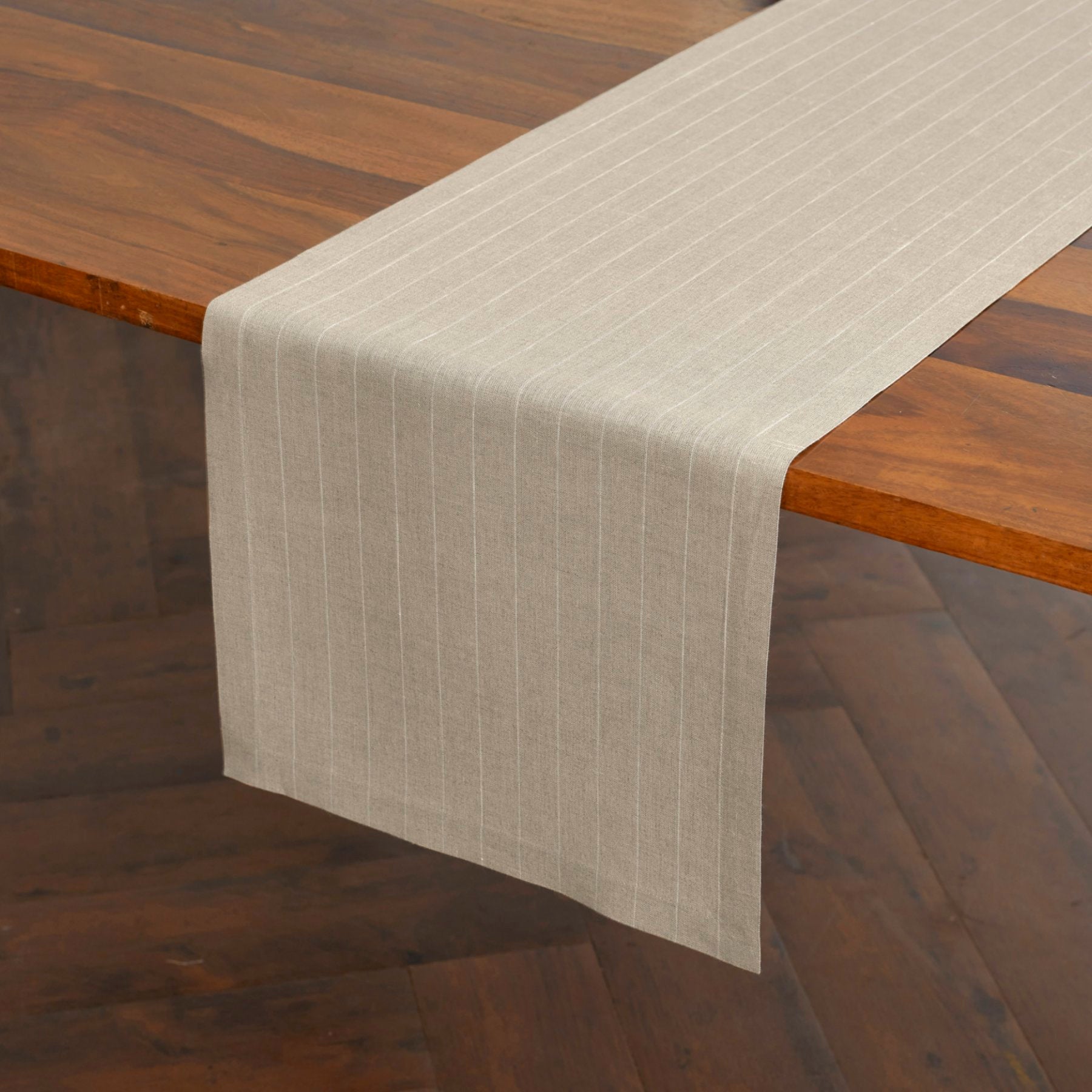 Elegant Pinstripe Table Runner - 16 Inch & 18 Inch Wide Options for Dining Table Decor | Perfect for Weddings, Parties & Holiday Tablescapes