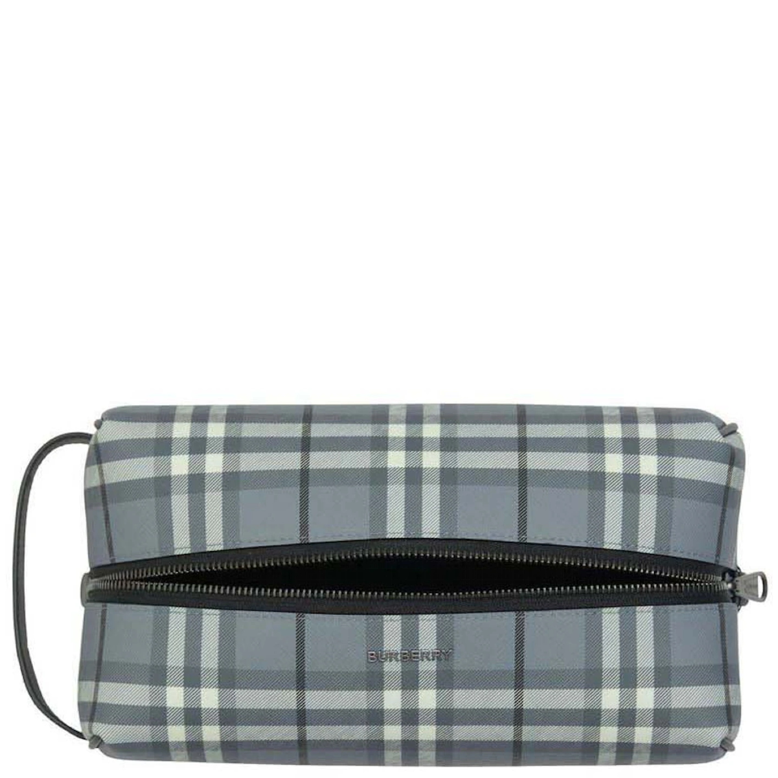 Burberry Grey Vintage Check Washbag - Travel Cosmetic Bag for Men & Women | Perfect for Toiletries, Makeup, and Essentials on the Go