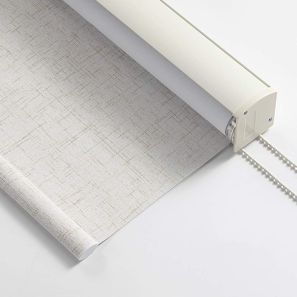 ZENGAI Light Filtering Roller Shades - Blackout Cellular Blinds for Day & Night Privacy, Formaldehyde-Free Linen Texture Window Coverings with POM Beads | Custom Size for Living Room, Bedroom & Office