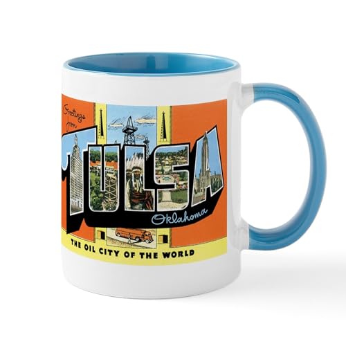 White/Blue Inside - Tulsa Oklahoma OK Mug