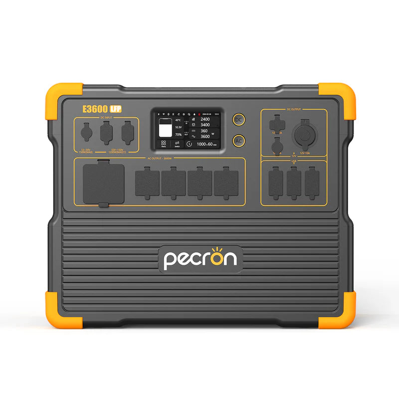 Pecron E3600 LFP 3600W 3072Wh Portable Solar Generator with Optional Solar Panel Bundle | 5-Year Warranty | Off-Grid Power for Camping, RV & Emergency Backup