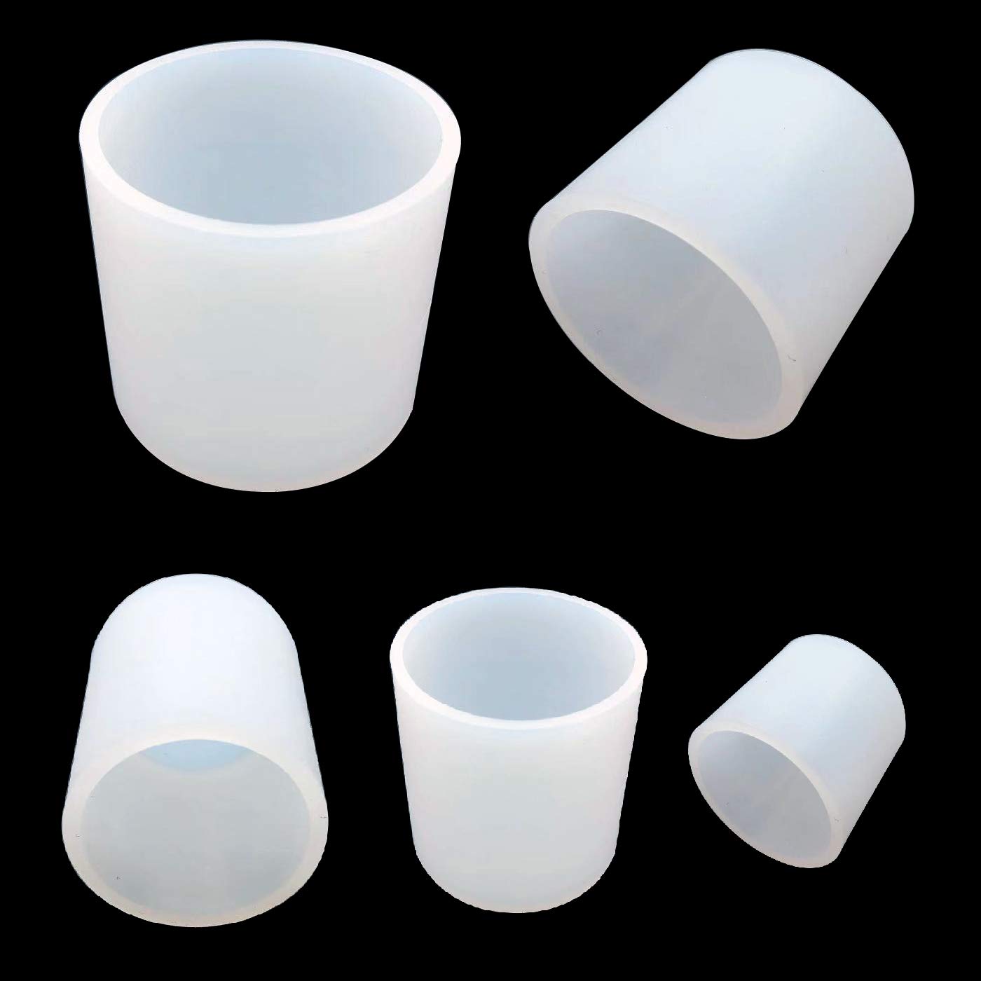 5-Pack Cylindrical Silicone Resin Molds for DIY Crafts - Clear Cube Casting Molds for Epoxy Resin, Jewelry Making, Candle Making & Home Decor Projects