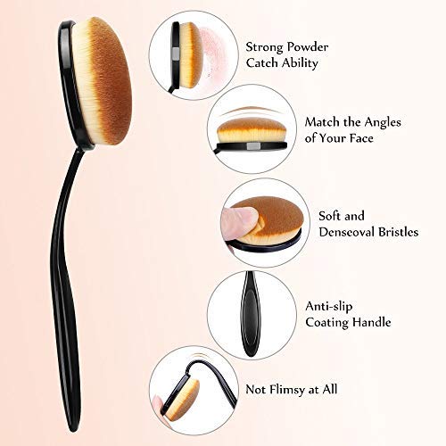 Professional Makeup Sponge & Brush Set for Liquid, Cream, Powder - Beauty Blender & Foundation Brush Kit