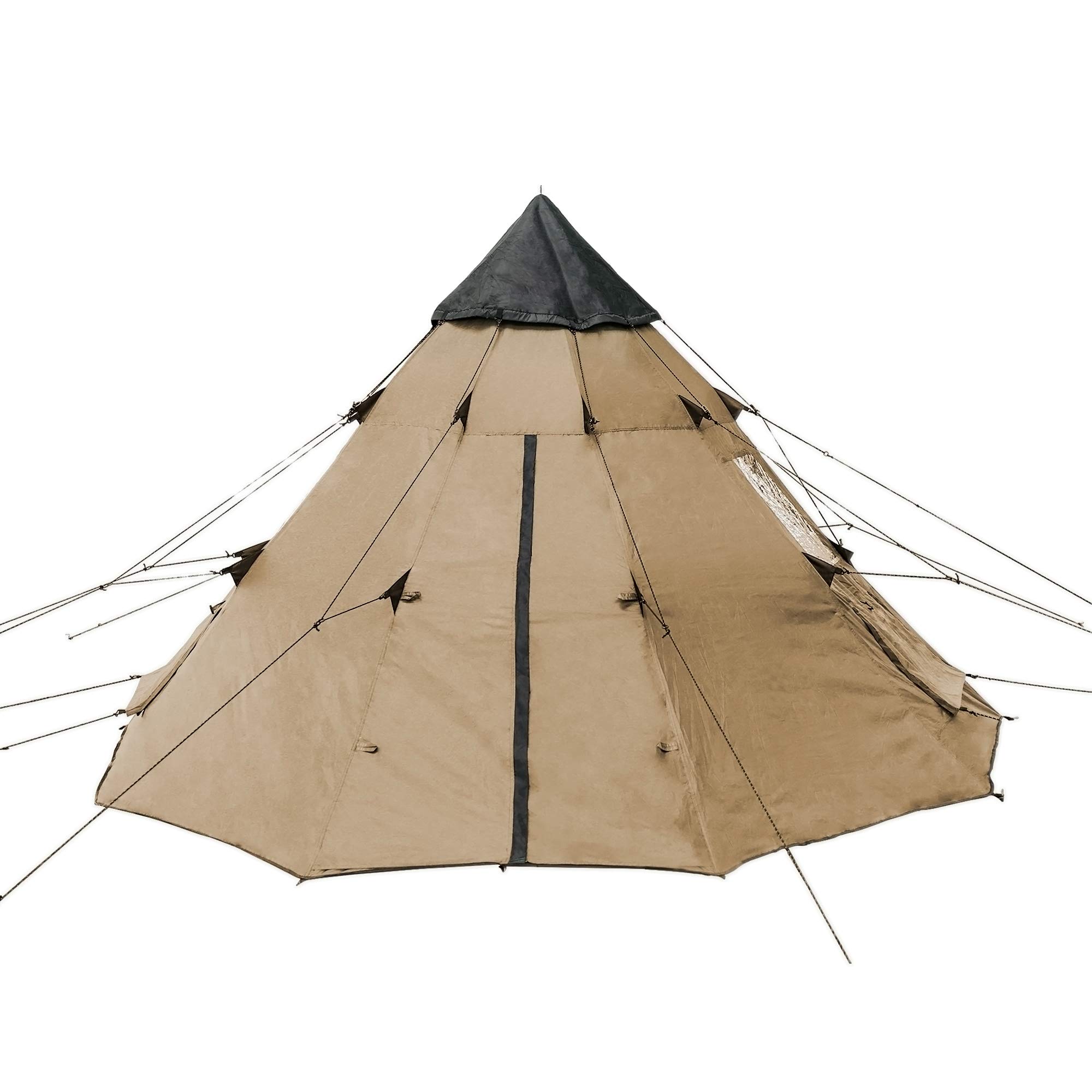 BaiYouDa 3-4 Person Family Camping Teepee Tent - Waterproof & Rainproof Outdoor Shelter for Camping, Hiking & Holidays - Perfect for Backyard Adventures, Beach Trips & Family Bonding
