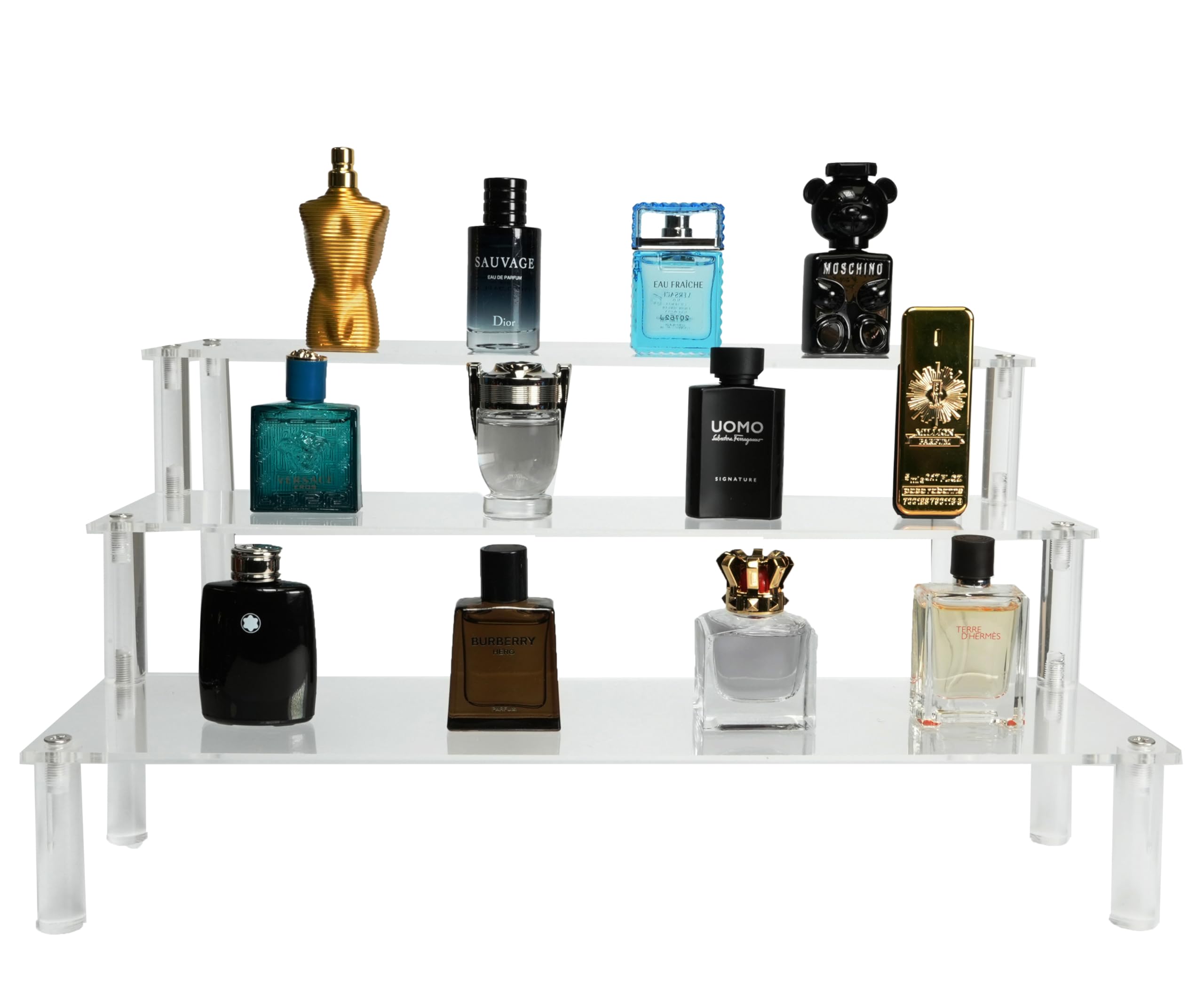 12-Piece Designer Men's Cologne Fragrance Set with Acrylic Organizer Stand - Mini Perfume Sampler & Travel Size Gift Set for Him | Perfect for Gifting, Travel & Daily Use