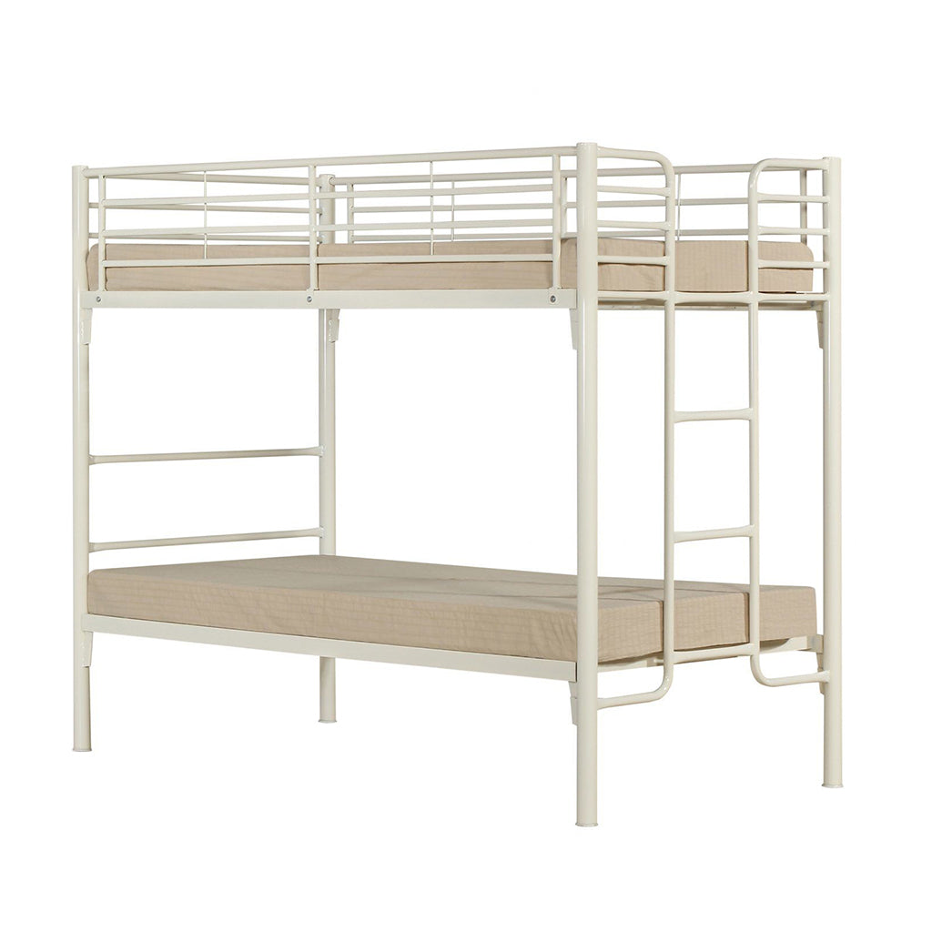 Military Style Bunk Bed - Heavy Duty Metal Twin Over Twin Bunk Beds for Kids & Adults - Space Saving Bedroom Furniture for Dorms, Shared Rooms & Small Apartments